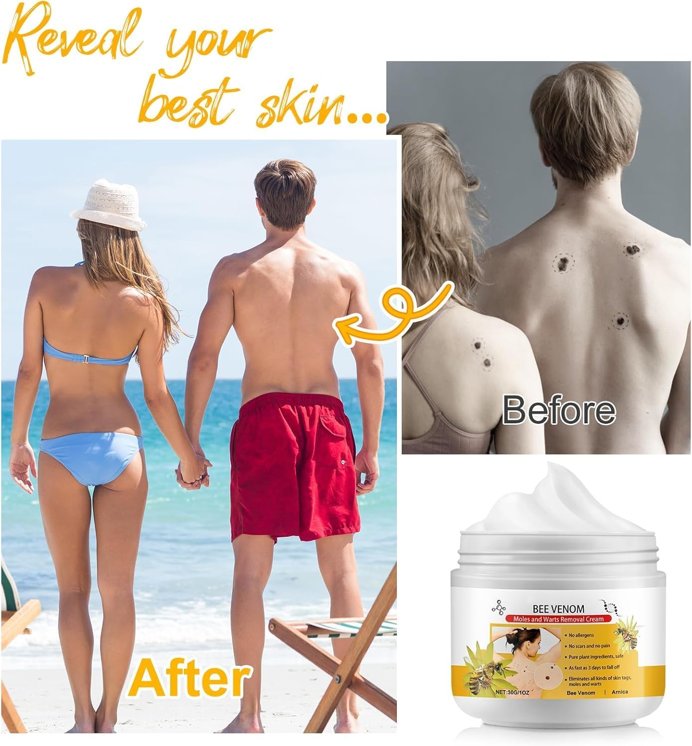 2PCS Bee Venom, Natural Bee Venom Cream for Skin New Zealand Bee Venom Repair Cream, Natural Moisturizer for All Skin Types 30Ml image number 6