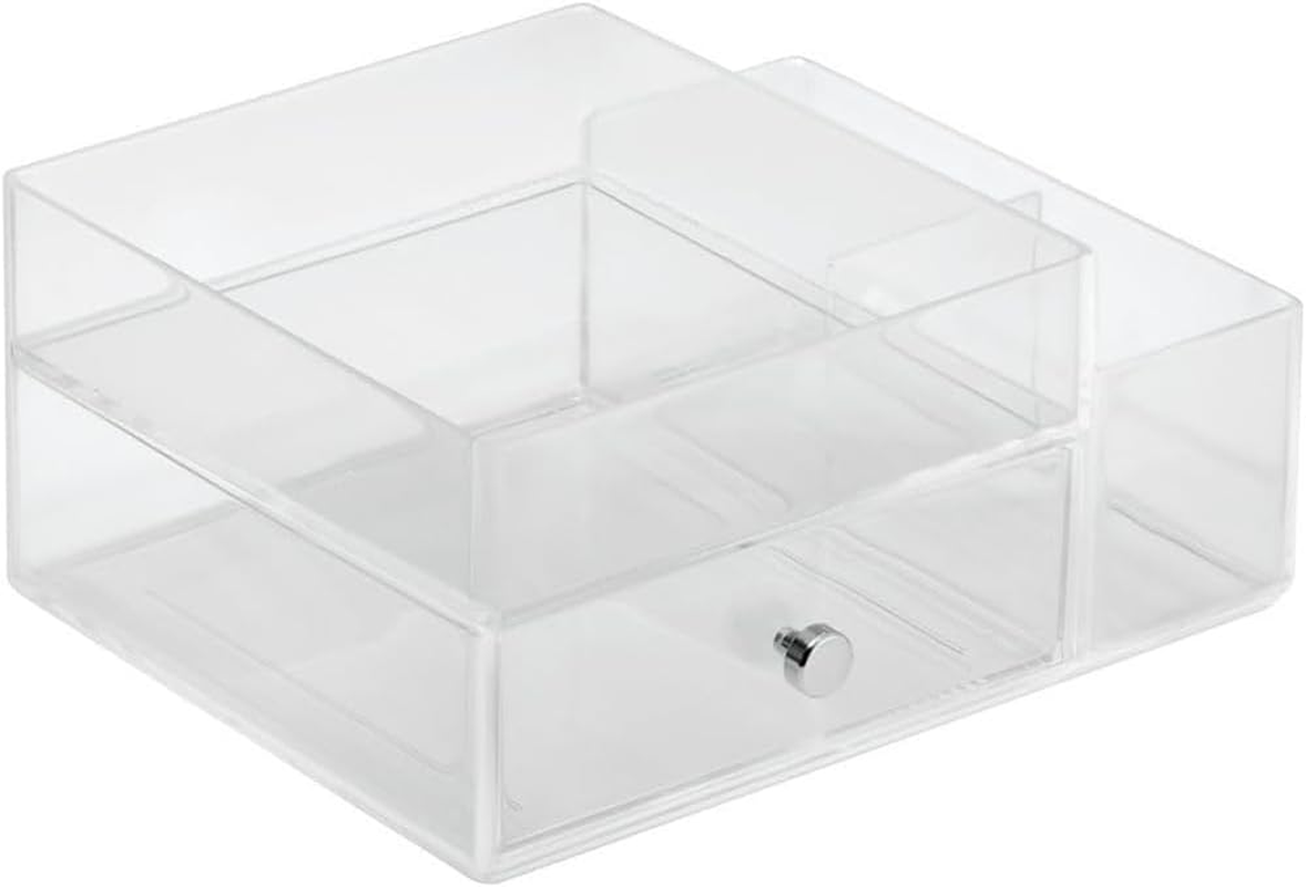 Interdesign Drawers Makeup Organiser, Slim Storage Box with Three Drawers for Makeup and Cosmetics, Made of Plastic, Clear image number 3