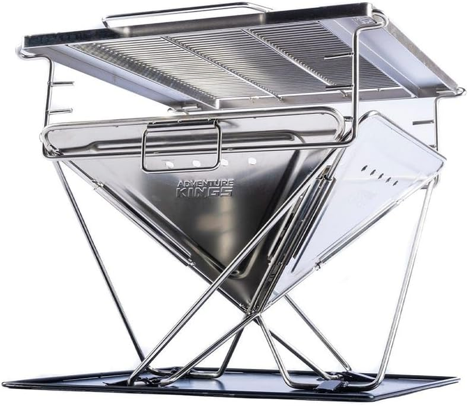 Kings Folding Firepit + Stainless Steel Firepit Grill + BBQ Tools image number 4
