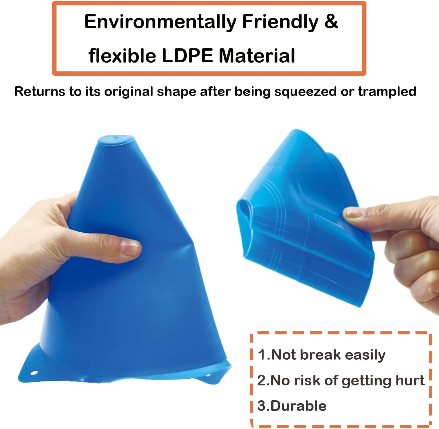 Cones Sports Set, 12Pcs Soccer Cones 7" / 9" with 30Pcs Disc Cones, Agility Soccer Cones with Carry Bag, Agility Field Marker, Soccer Cones for Training Kids, Plastic Soccer Cones for Drills image number 6