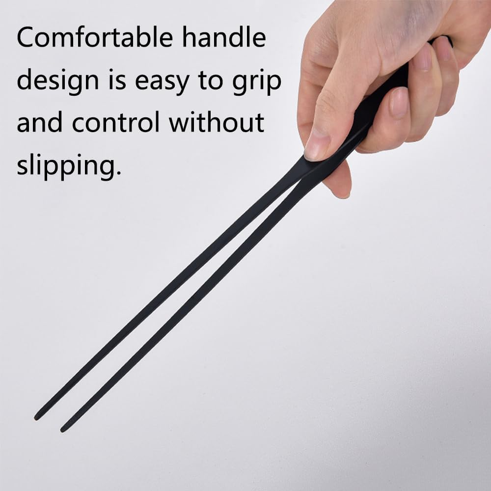 Aquarium Tweezers, Straight & Curved 38Cm/14.9In Extra Long Feeding Tongs Stainless Steel Fish Tank Tools for Aquatic Plants, Lizards and Turtles (2 Pack)