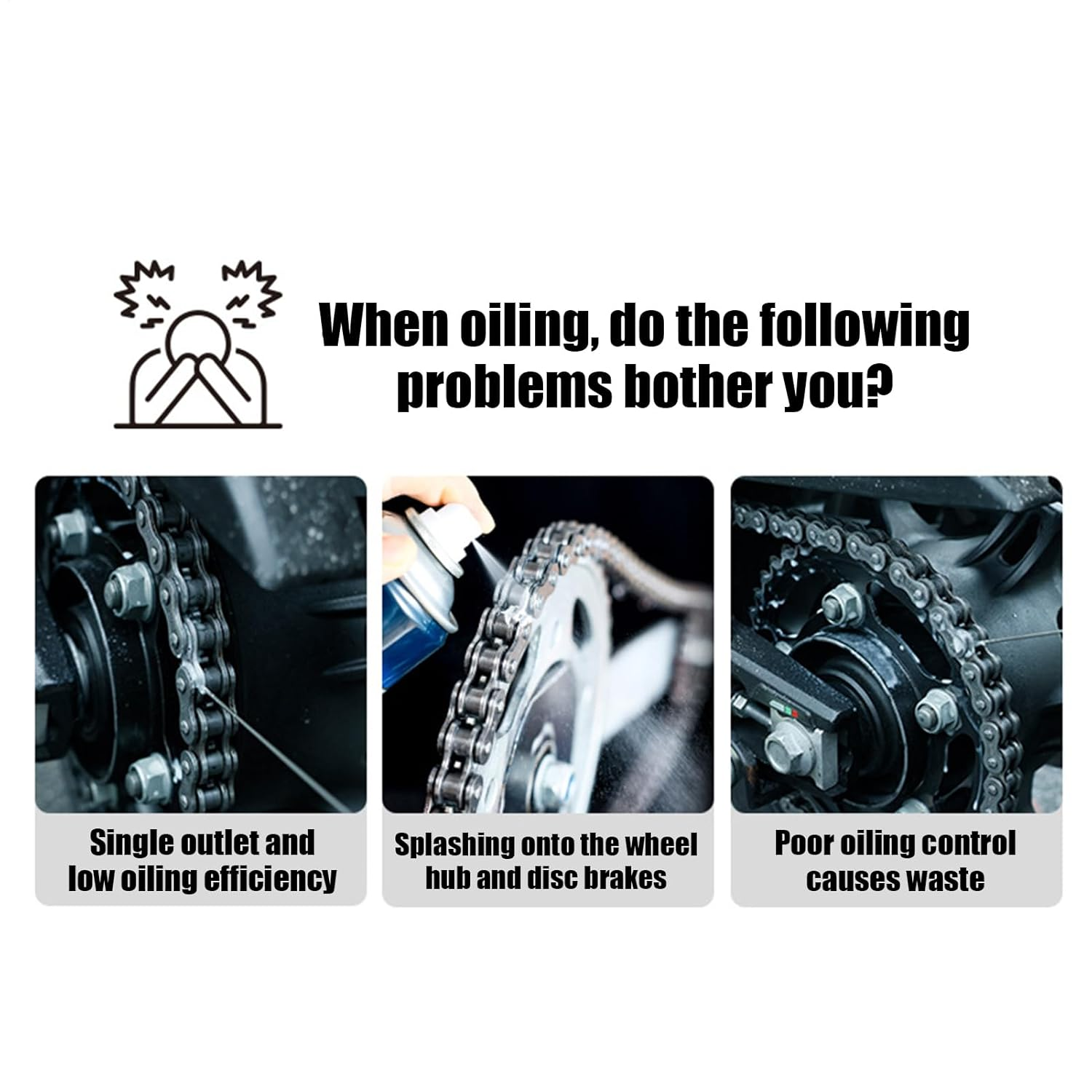 Motorcycle Chain Cleaner Tool - Portable Chain Maintenance Brush, Bike Lubrication Device | Reusable Lube Applicator Kit, Heavy-Duty Cleaning Tool, Maintenance Accessory Set image number 1