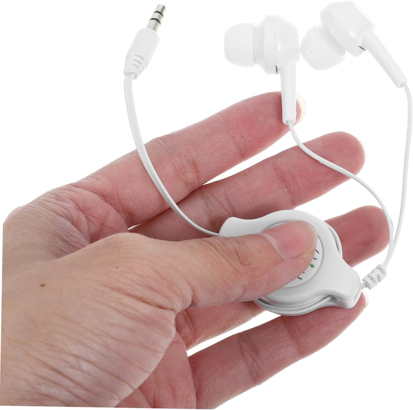 Homoyoyo Retractable In-Ear Earphones with 3.5Mm Jack, Mini Double Pull Telescopic Earbuds for Travel and Sports, White Corded Headphones Suitable for Mp3 Players and Mobile Devices image number 1