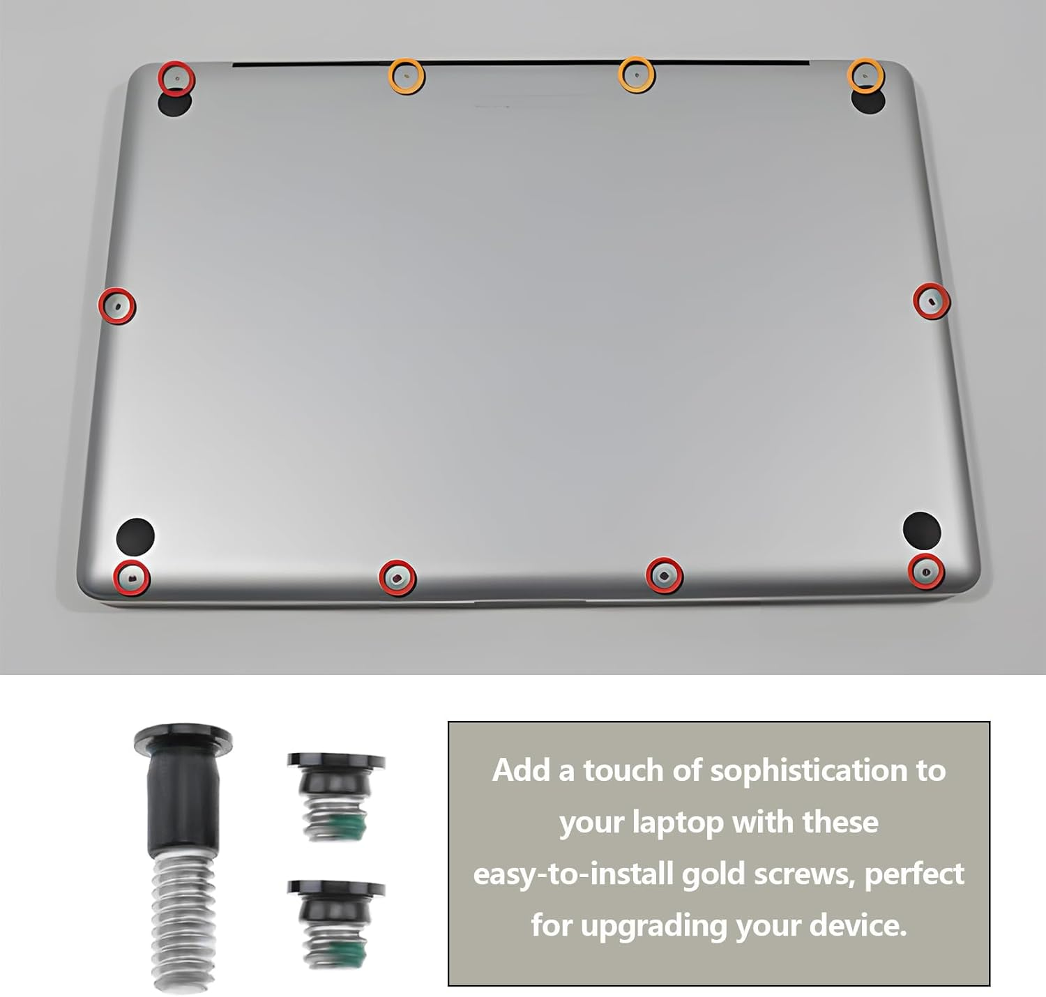 2 Set Laptop Bottom Case Screw Set Compatible with Macbook Air 2018-2020 13-Inch A1932 A2337 A2179 Laptop Back Cover Screw Replacement,Space Grey image number 3