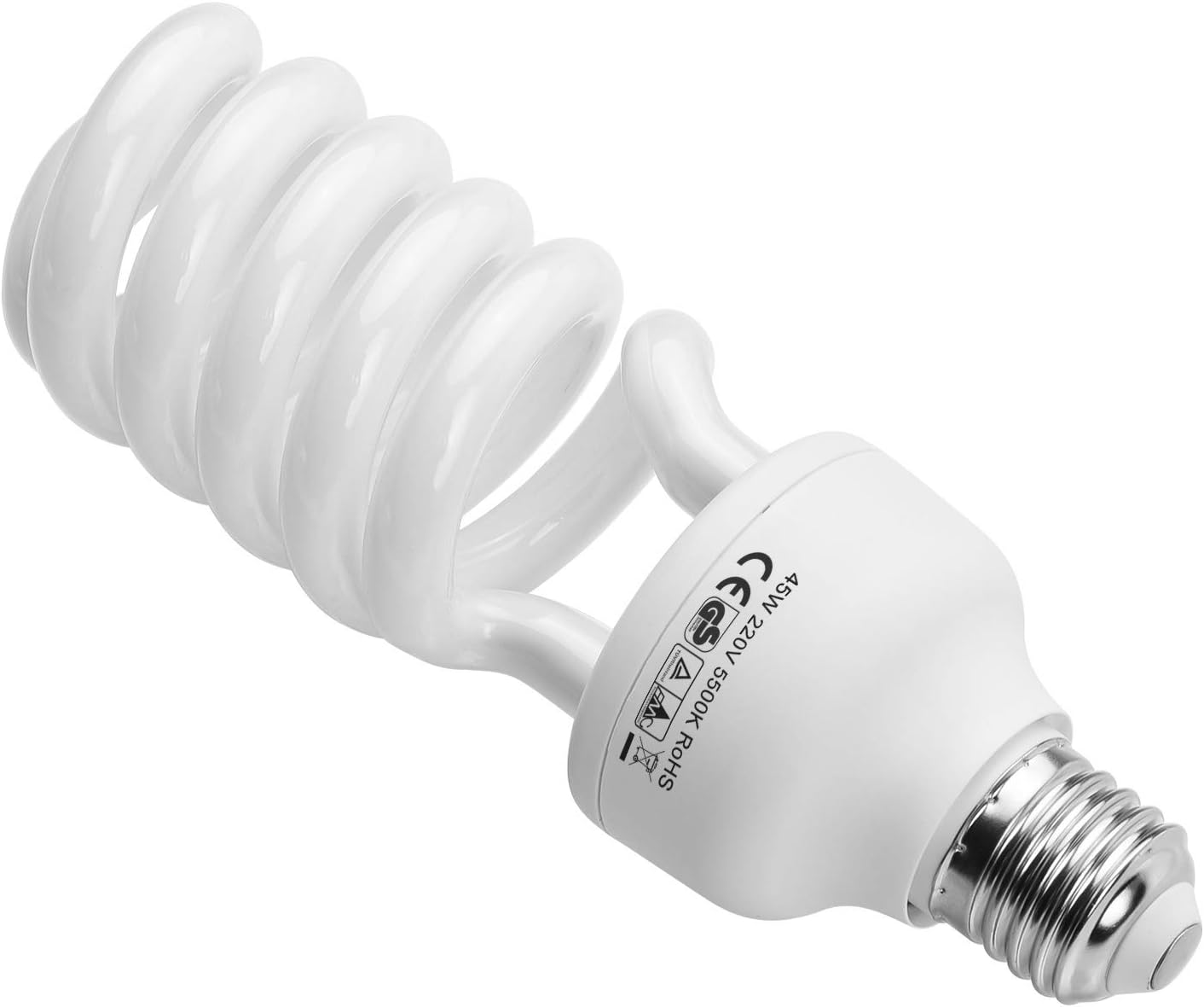 Spiral Fluorescent Light Bulb 45W 5500K Daylight E27 so Et Energy Saving for Studio Photography Video Lig Ng 220V image number 2