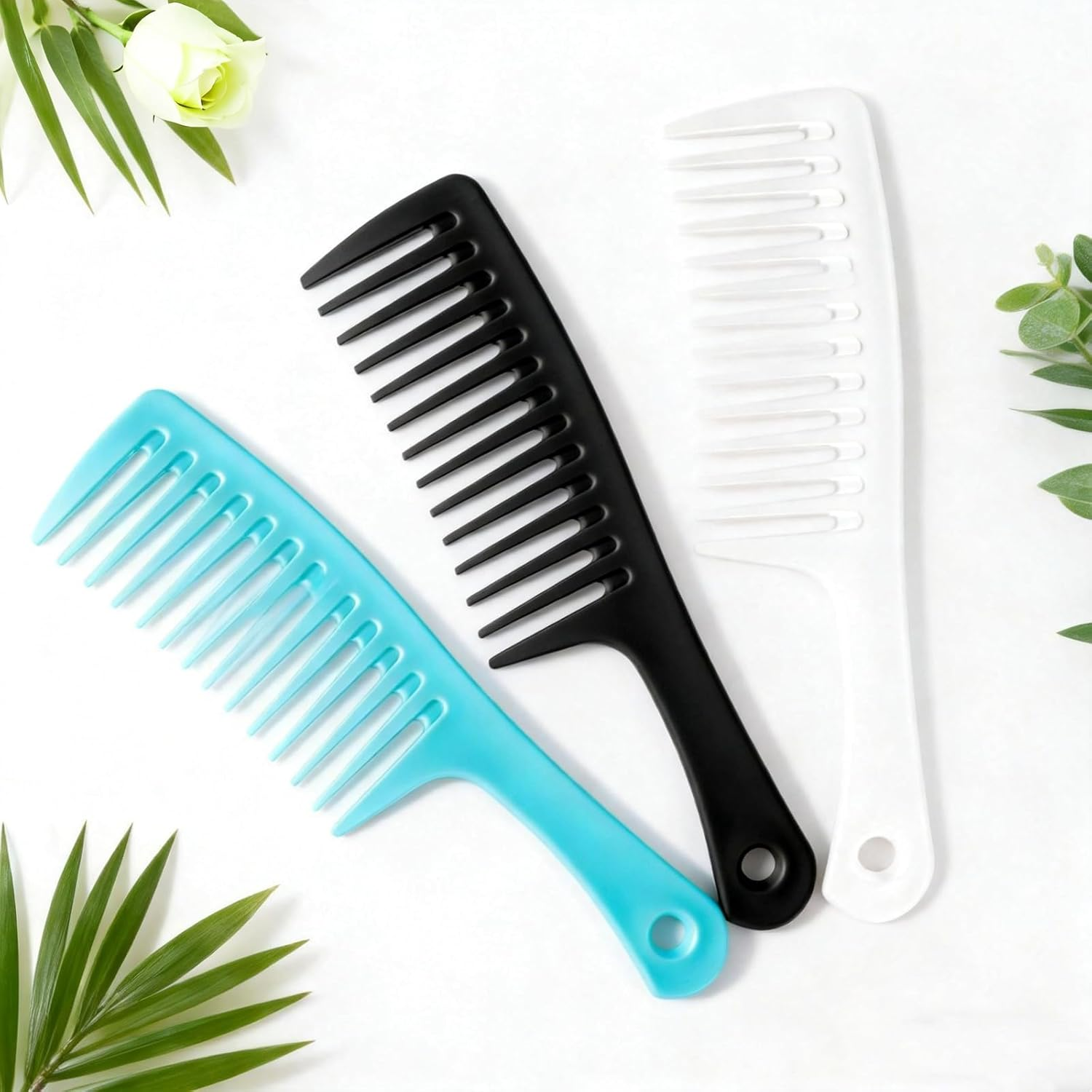 Yxvyxymyxxg Wide Tooth Detangling Comb 3-Pack Durable Styling Brush for Curly Long and Wet Hair Types Professional Hair Care Tool with Ergonomic Handle Design image number 5