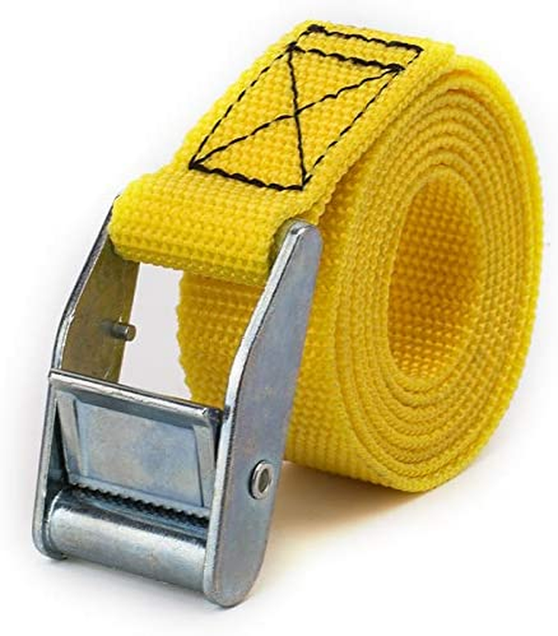 Lashing Straps 2' X 1" Black Tie down Straps up to 600Lbs, 6 Pack (Yellow) image number 3