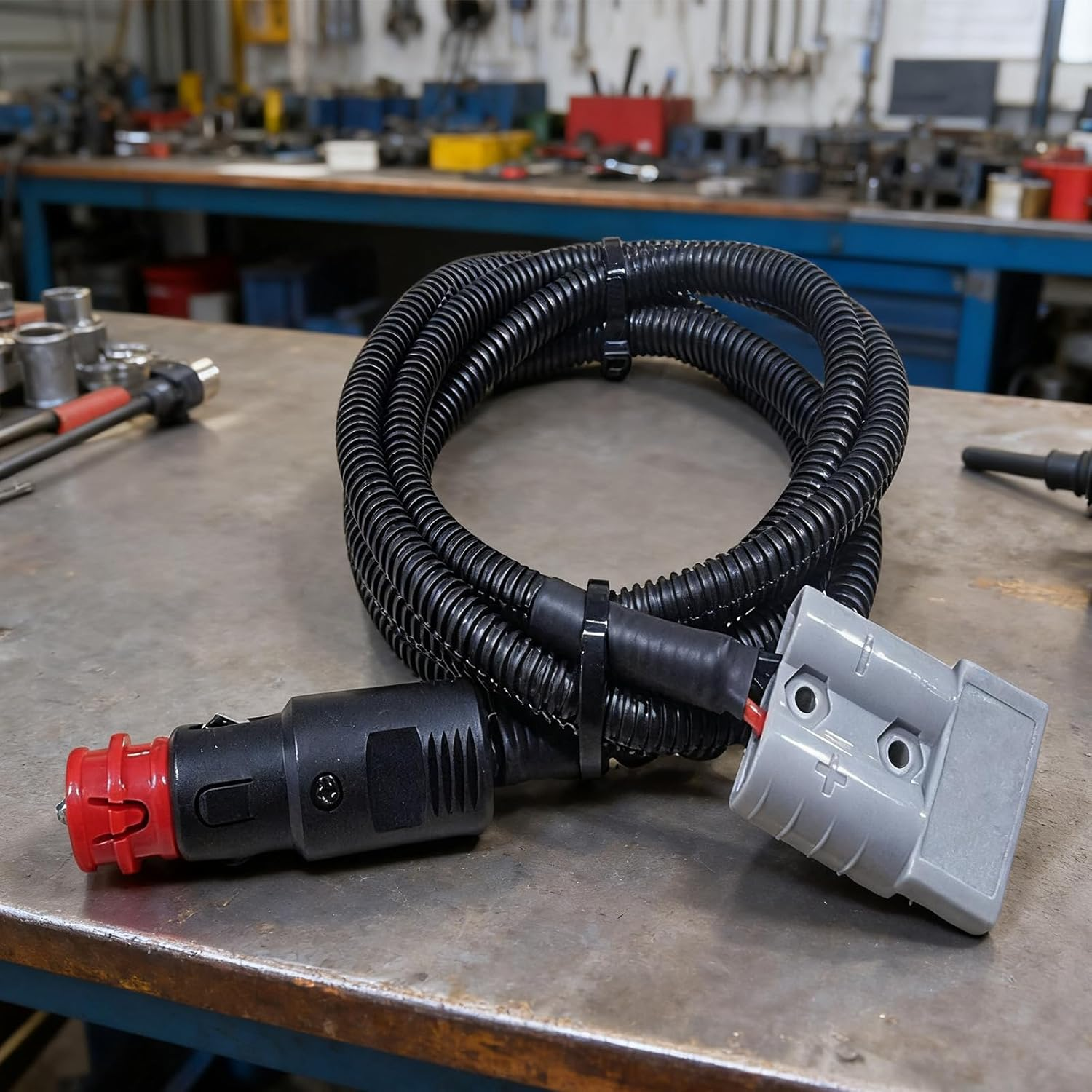 1Pcs Anderson Plug Cigarette Lighter Adapter, Style Connector EU Male Car，50A Anderson Plug Extension Cable, Suitable for Caravan Accessoriesoven and Refrigerator Systems（With Protective Cover & 2M） image number 4