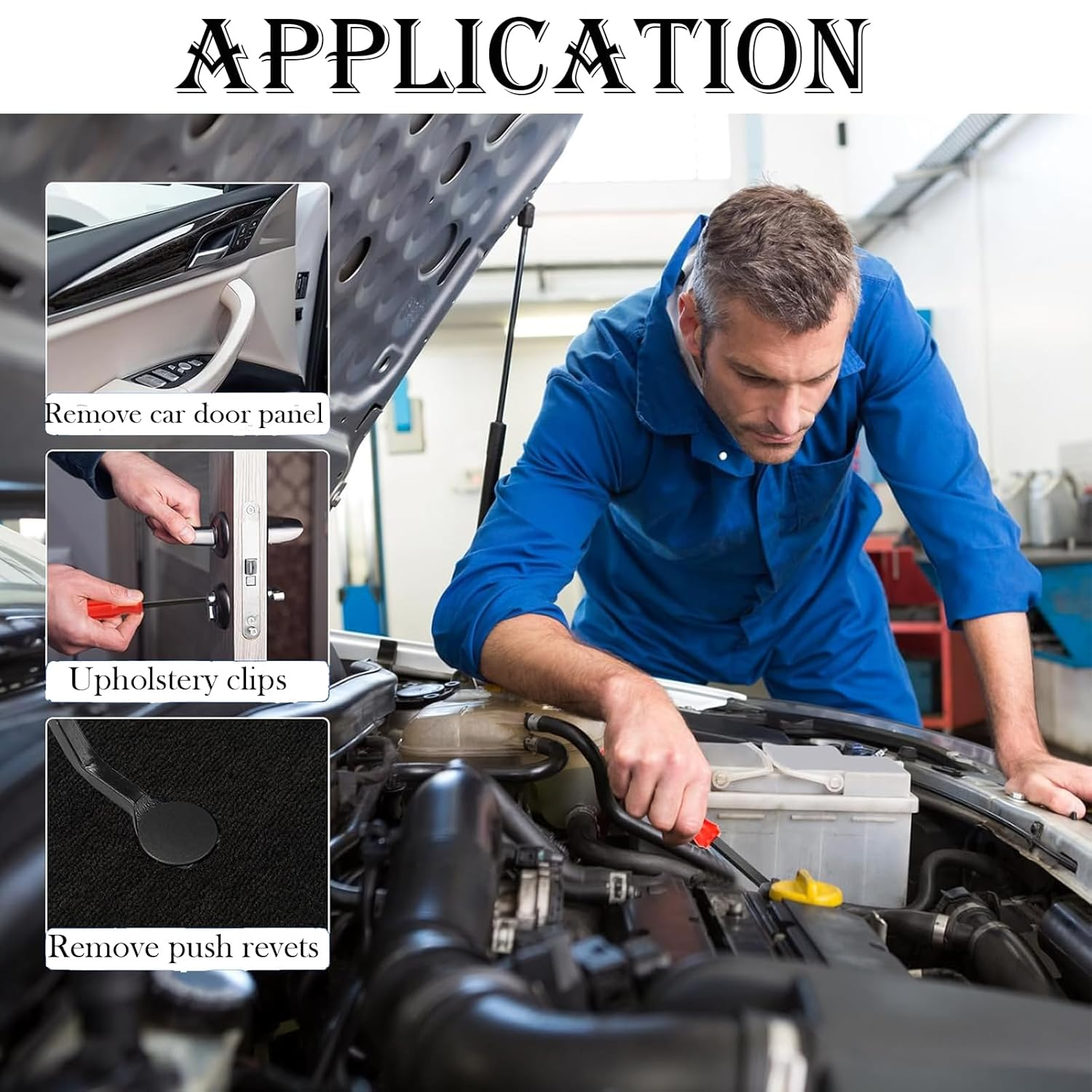 415PCS Auto Push Fastening Clips and Auto Fasteners Classification,Plastic Sales Rivets Expansion Screws Replace the Most Popular Size of Auto Sales Rivets Set-Door Trim Fender Clips+Disassembly Tool image number 2