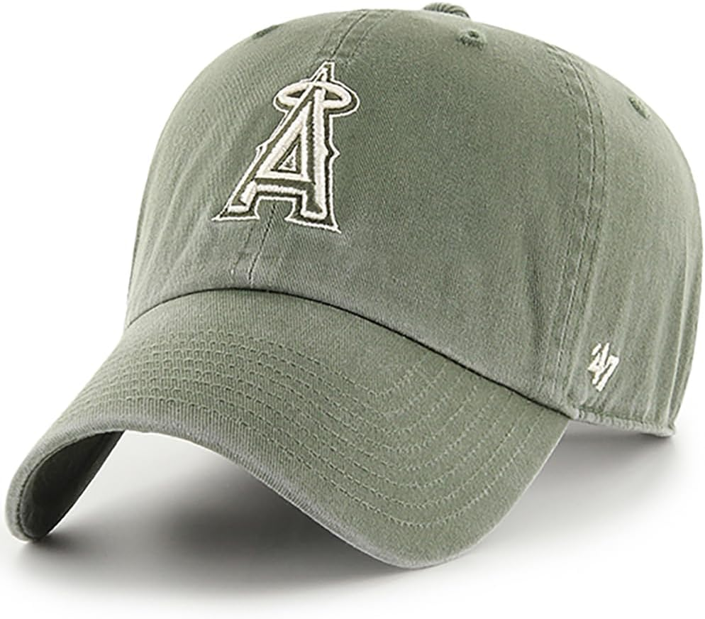47 Brand MLB Moss Green Primary Logo Clean up Adjustable Strap Baseball Cap Hat, Adult One Size Fits All image number 1