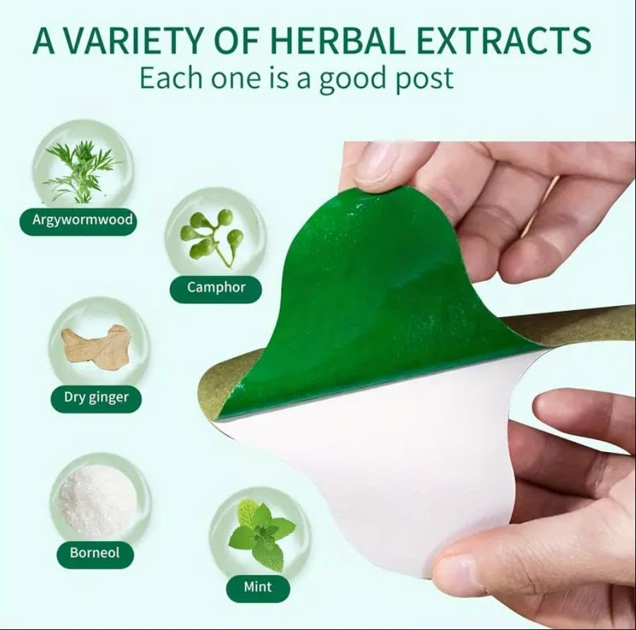 Tung Pyt Ltd Herbal Knee Pain Relief Patch,Pain Relieving Patch, Knee Pain Paste, Cervical Vertebra Pain Relief,Wormwood Sticker Self Heating Warming Meridians Patches Plaster image number 1