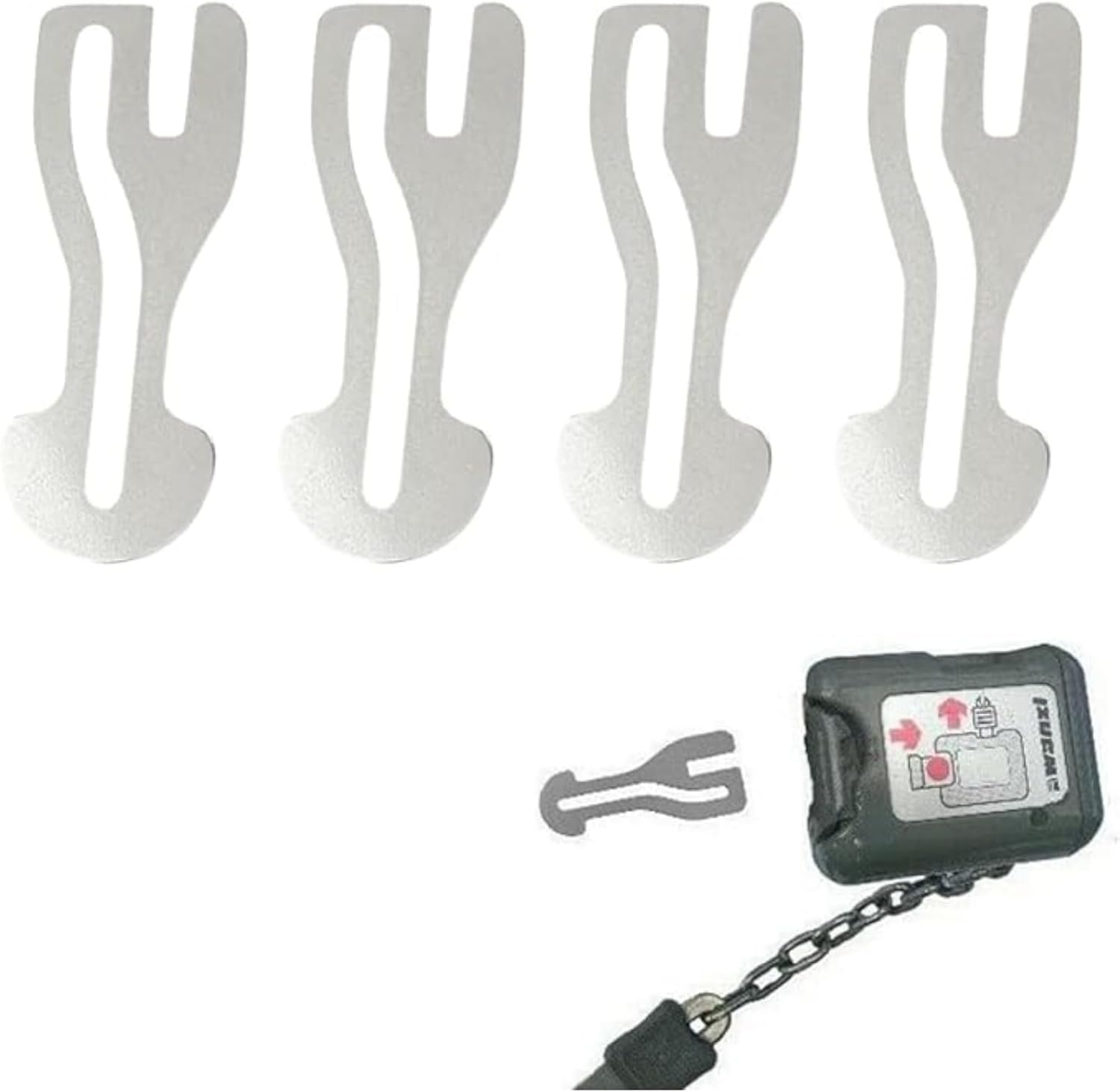 4Pcs Stainless Steel Shopping Trolley Token Remover &ndash; Portable Keychain Coin Replacement for Shopping Cart Unlock &ndash; No Coin Needed, Keyring Included image number 2