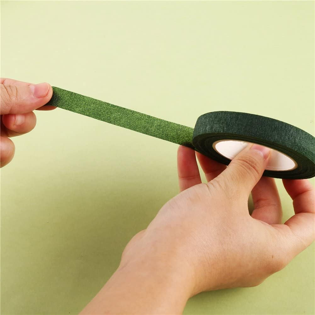 DECORA 1/2" Wide Dark Green Floral Tapes for Bouquet Stem Wrapping and Floral Crafts - Dark Green image number 5