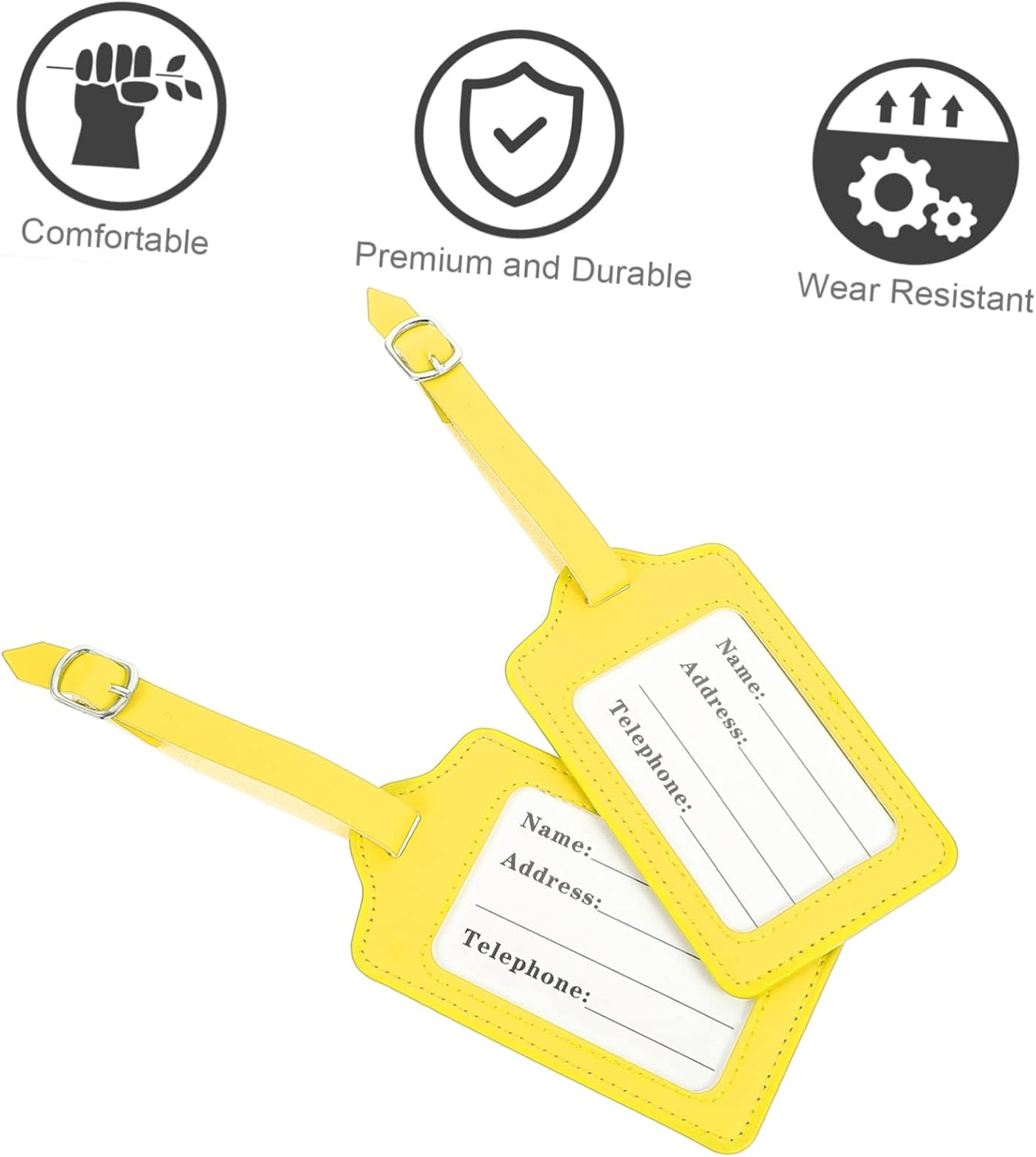 ABOOFAN 2Pcs Stainless Steel Luggage Tags Baggage Boarding Tags for Air Travel image number 4