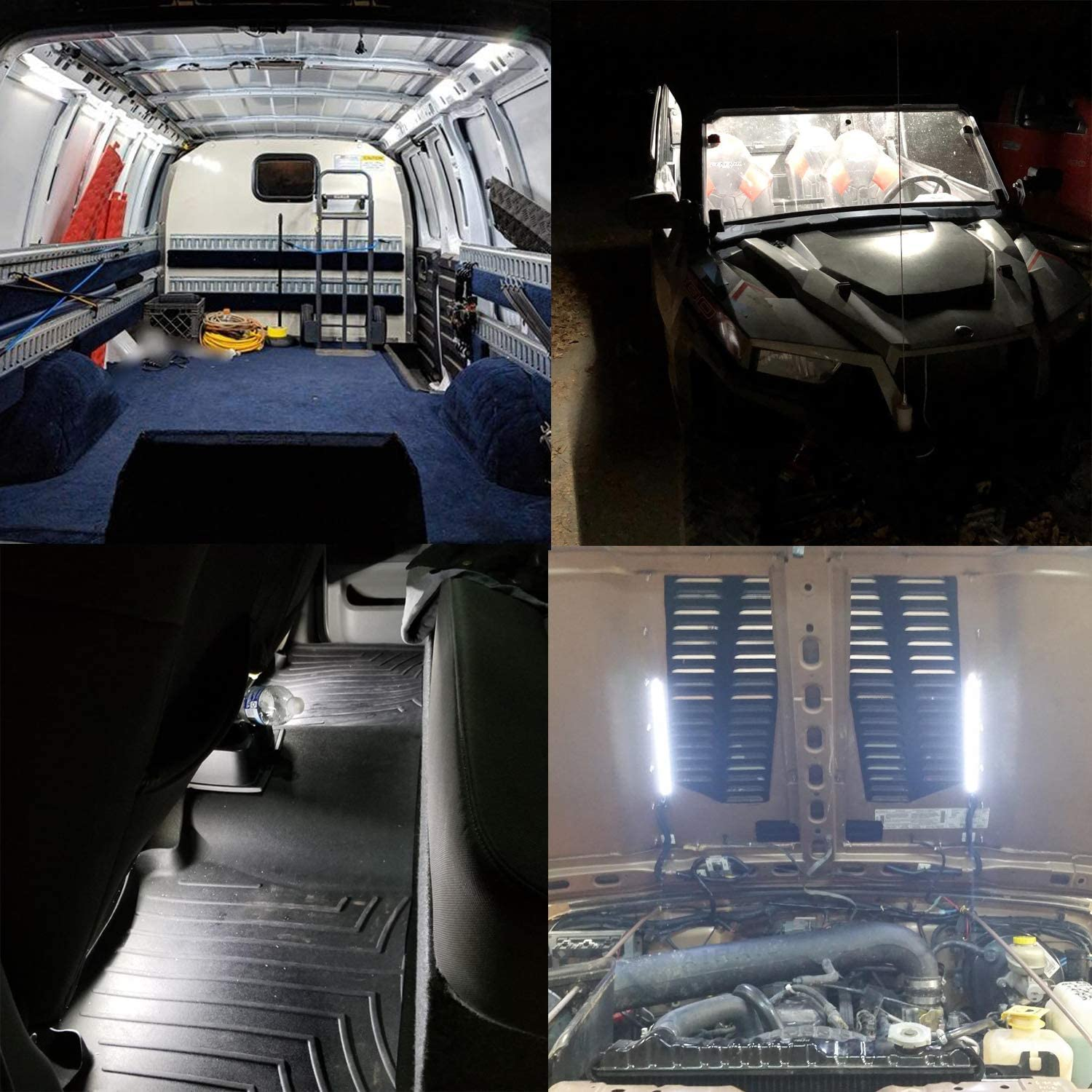 Ampper 12V Van Interior LED Light Bar, 48 Leds Interior Light with Switch for Car Van RV Cabinet Showcase Indoor Home and More (4 Pcs) image number 1