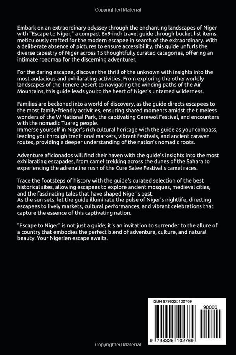 Escape to Niger: 150 Bucket List Activities image number 1