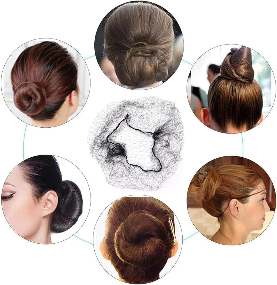 BHIPKOT 20 Hair Bands and 10 Black Hair Clips, Invisible Hair Net Hair Bands for Kids Girls and Women (Brown) image number 5