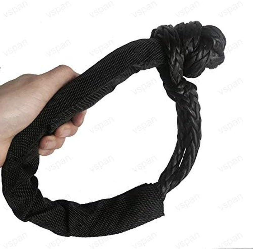 Synthetic Soft Shackle - 7/16 Inch X 22 Inch 35,000Lbs Breaking Strength, UHMWPE Rope Shackle with Protective Sleeves for Sailing SUV ATV 4X4 Truck Jeep Recovery Towing, Gray image number 6