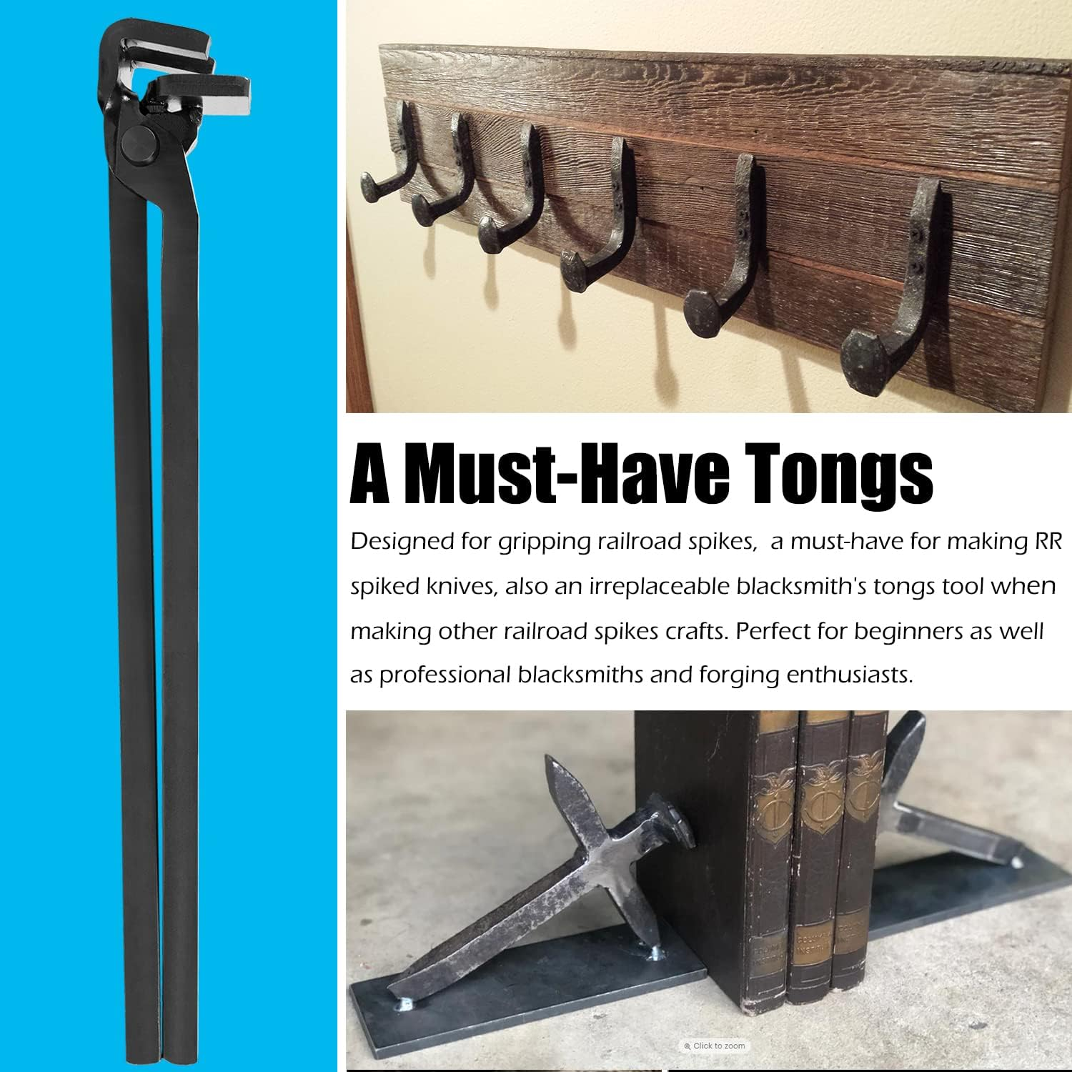 Blacksmith Railroad Spike Tongs image number 1