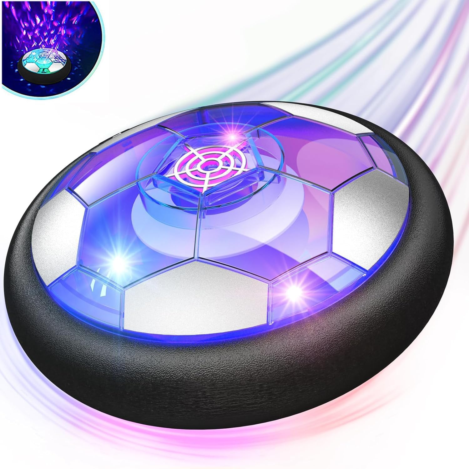 Air Power Football, Indoor Hover Ball, Luminous Floating Ball with LED, Flying Ball, Rechargeable, Football Gifts from 3 4 5 6 7 8-12 Years Boys Girls Outdoor Toy for Children image number 4