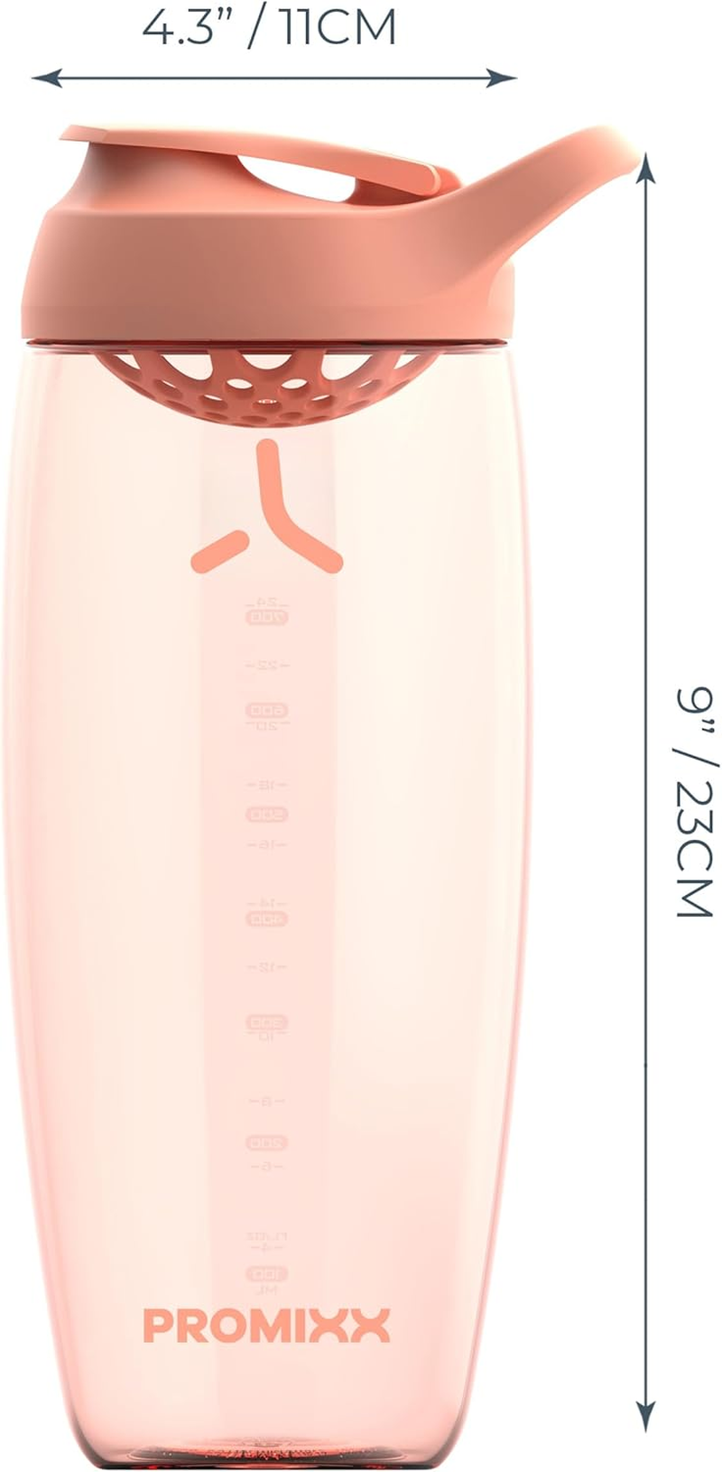 Promixx PURSUIT Protein Shaker Bottle &ndash; Premium Sports Blender Bottles for Protein Mixes and Supplement Shakes &ndash; Easy Clean, Durable Protein Shaker Cup