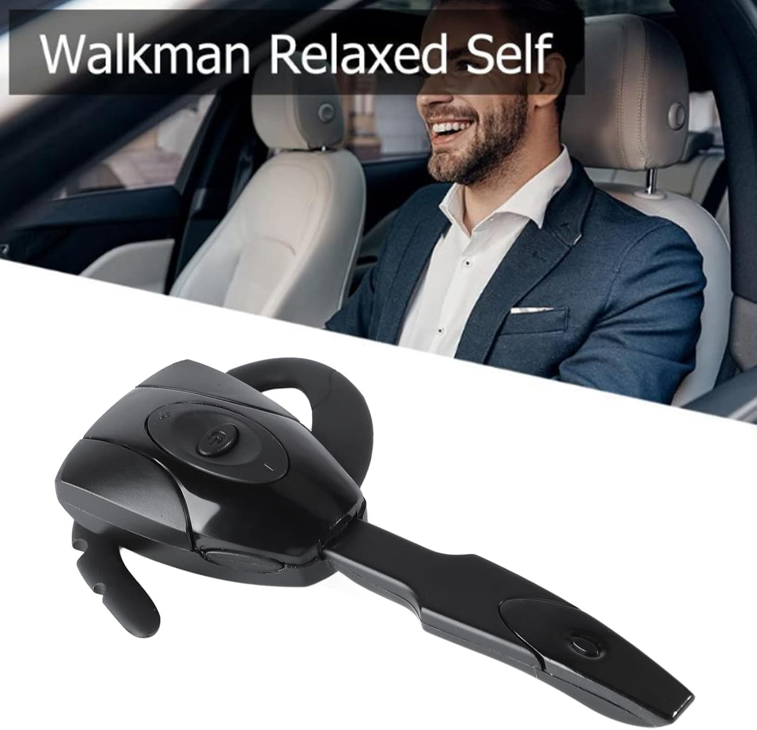 Wireless Headset, Single Ear Bluetooth Headset, HD Stereo Sound with Noise Cancellation, Ergonomic Design, USB Rechargeable, Bluetooth Headphones for Business Driving image number 4