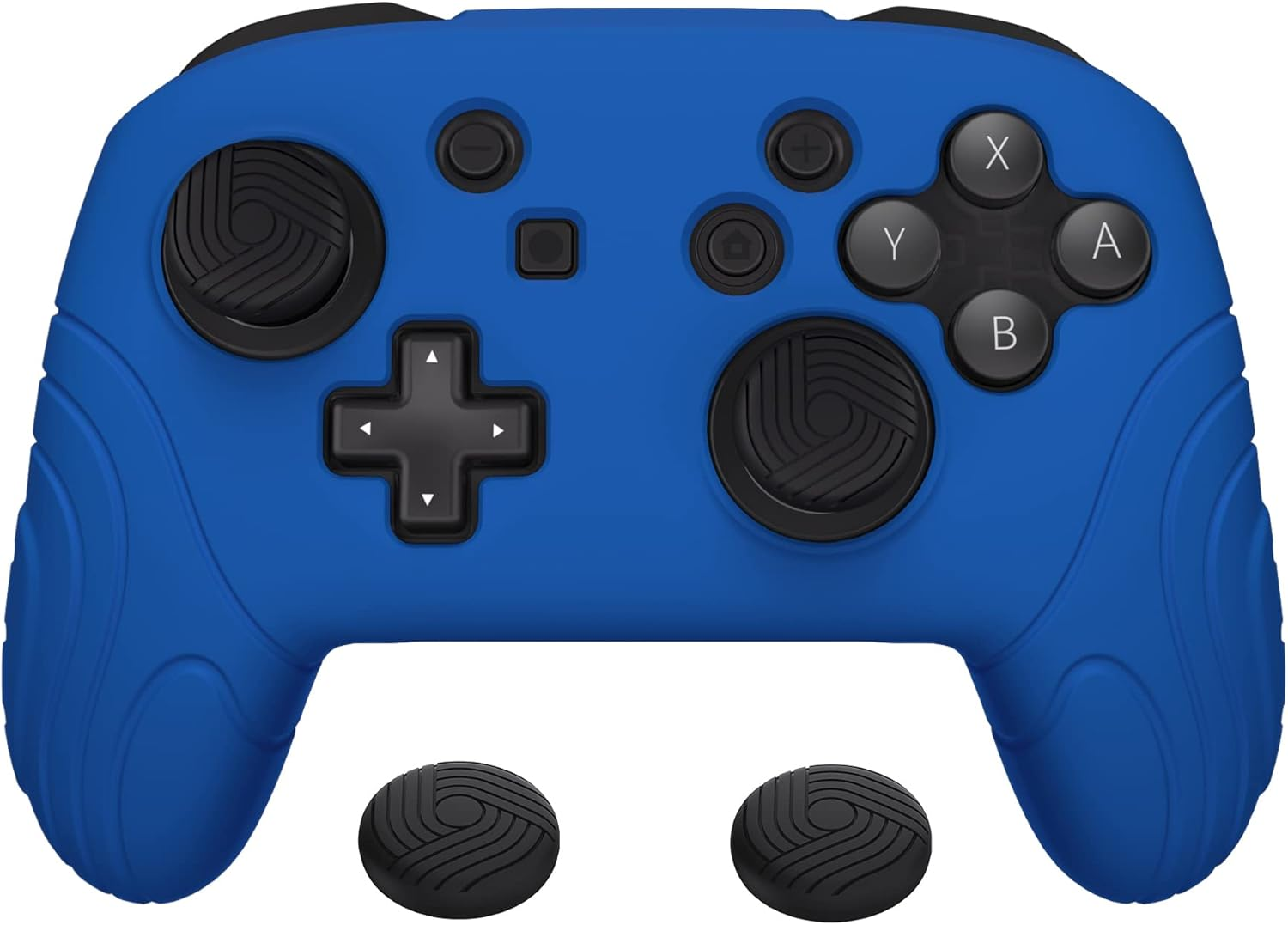 Playvital Samurai Edition Ergonomic Silicone Skin Protective Case for Nintendo Switch Pro Controller, Soft Anti-Slip Controller Grip Protector for Nintendo Switch Pro with Thumb Grip Caps - Blue