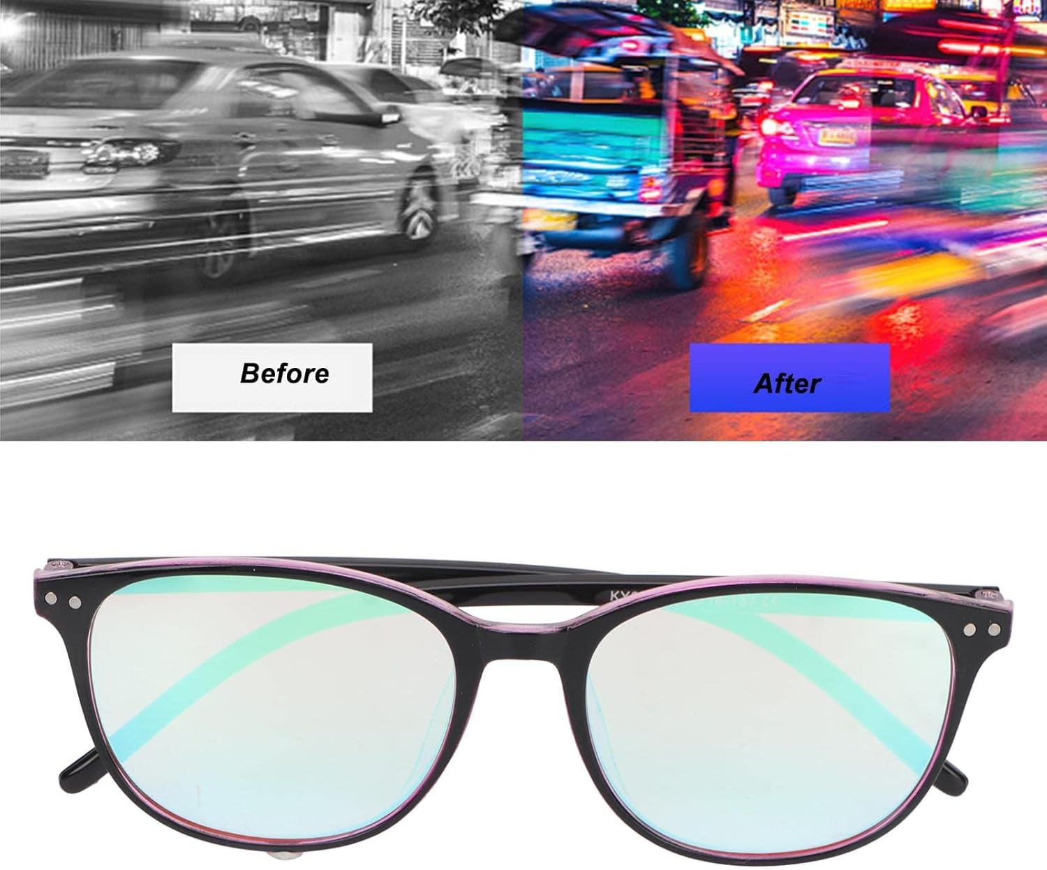 Colorblind Correcting Glasses, Unisex UV Red Green Colorblind Glasse Flexible and Elastic Color Weakness Glasses for All Types of Color Blind for Men Women Outdoor