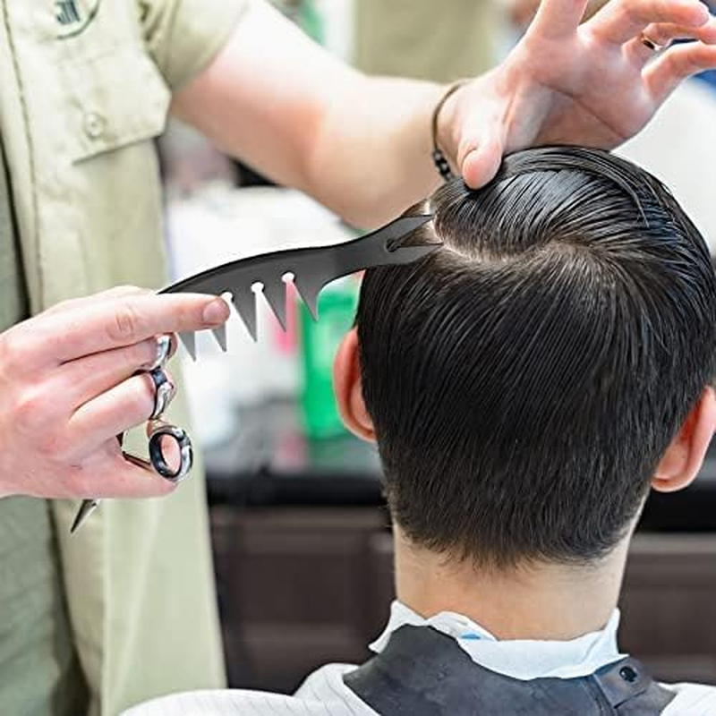 4 Pcs Hair Comb Styling Set Double-Side Tail Combs with Afro Pick, Wide-Tooth Comb for Men & Women, Barber Tools, African American Accessories in 4 Black Styles image number 5