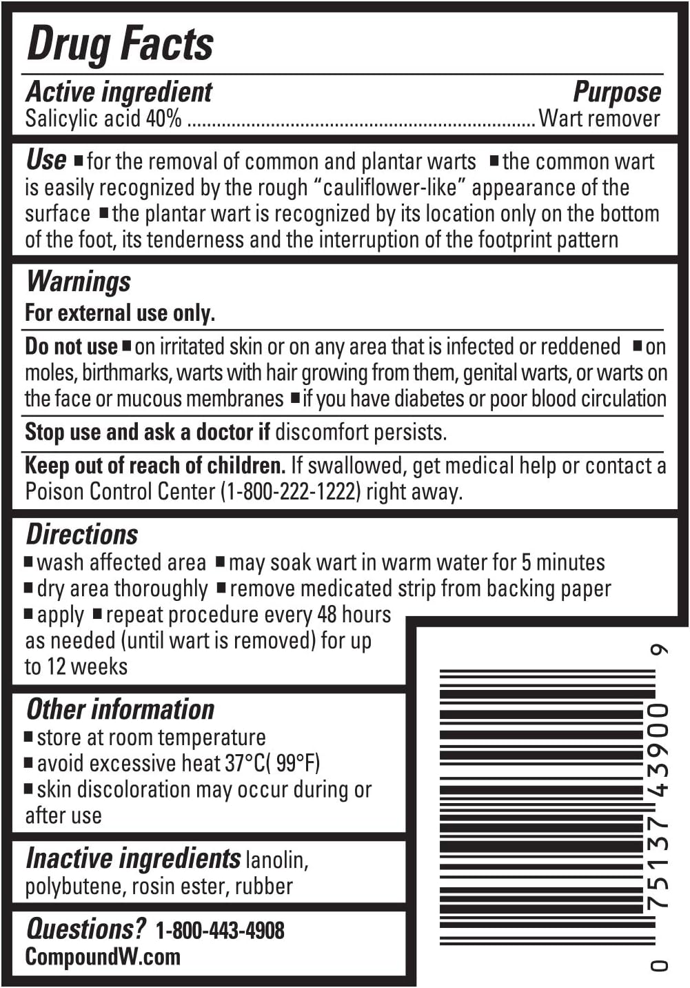 Compound W One Step Invisible Strips Wart Remover Medicated Strips, 14 Count image number 5