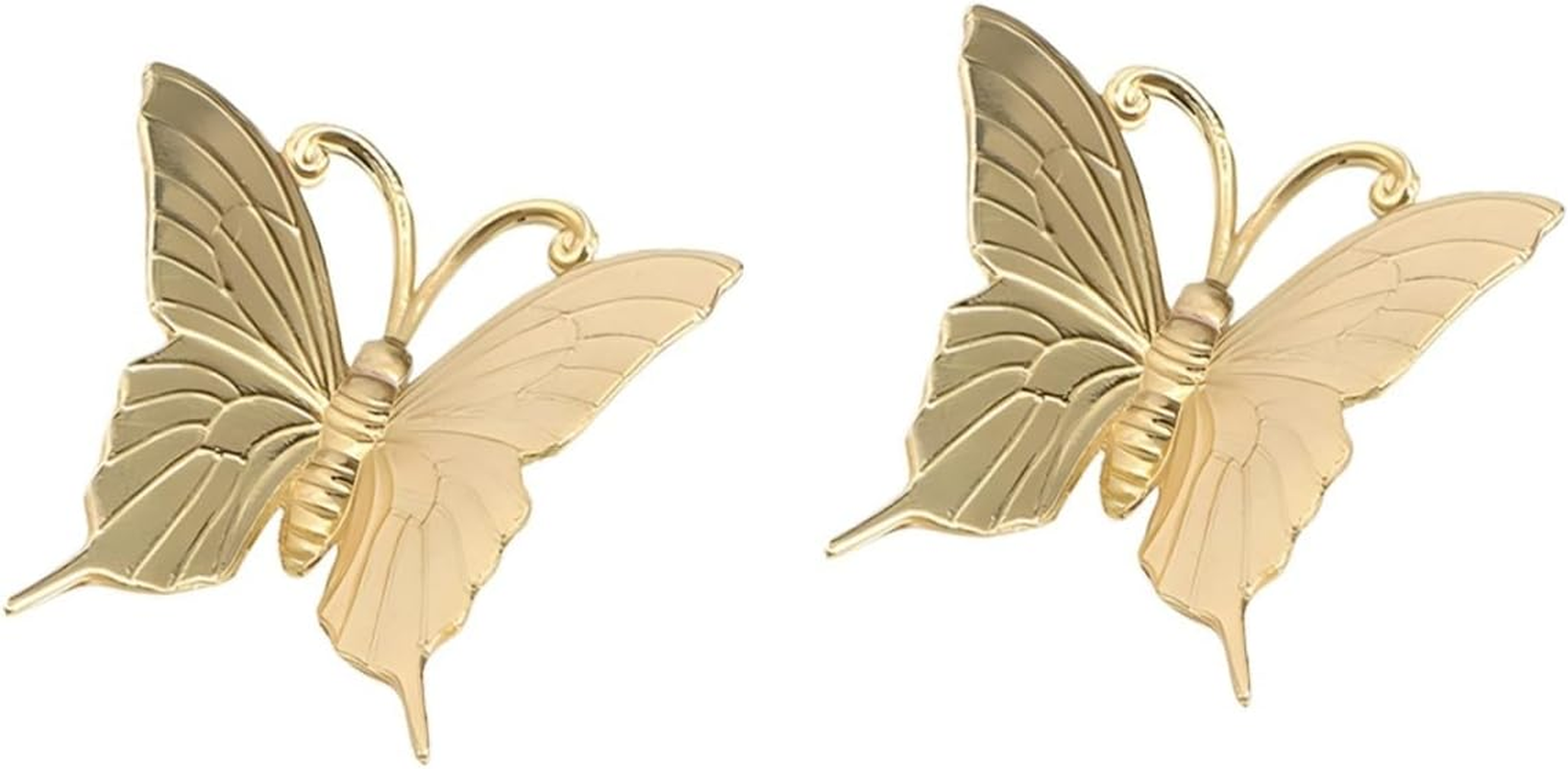 2Pcs Butterfly Cabinet Knobs Elegant Brass Drawer Pull Handles for Furniture Decorative Hardware for Cabinets Wardrobes image number 4