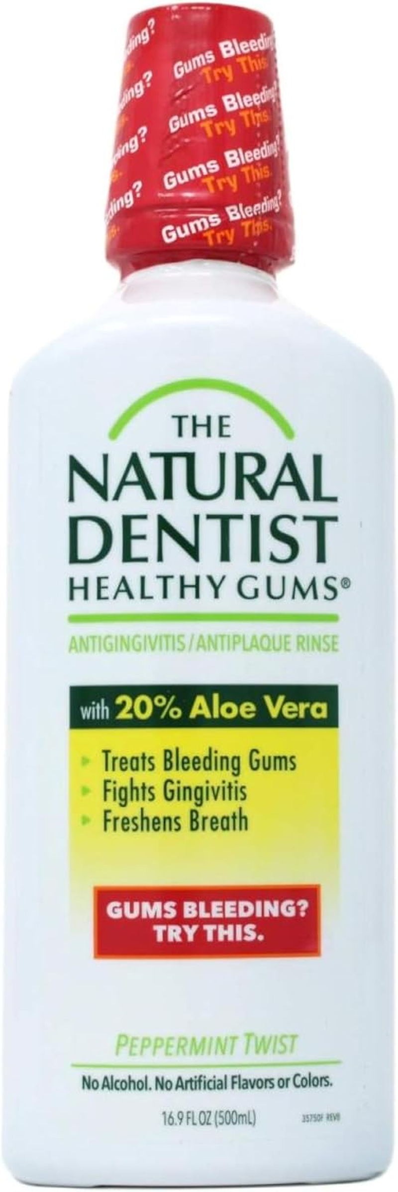 The Natural Dentist Healthy Gums Antigingivitis Mouthwash to Prevent and Treat Bleeding Gums and Fight the Gum Disease Gingivitis - Peppermint Twist Flavor, 16.9 Oz. image number 2