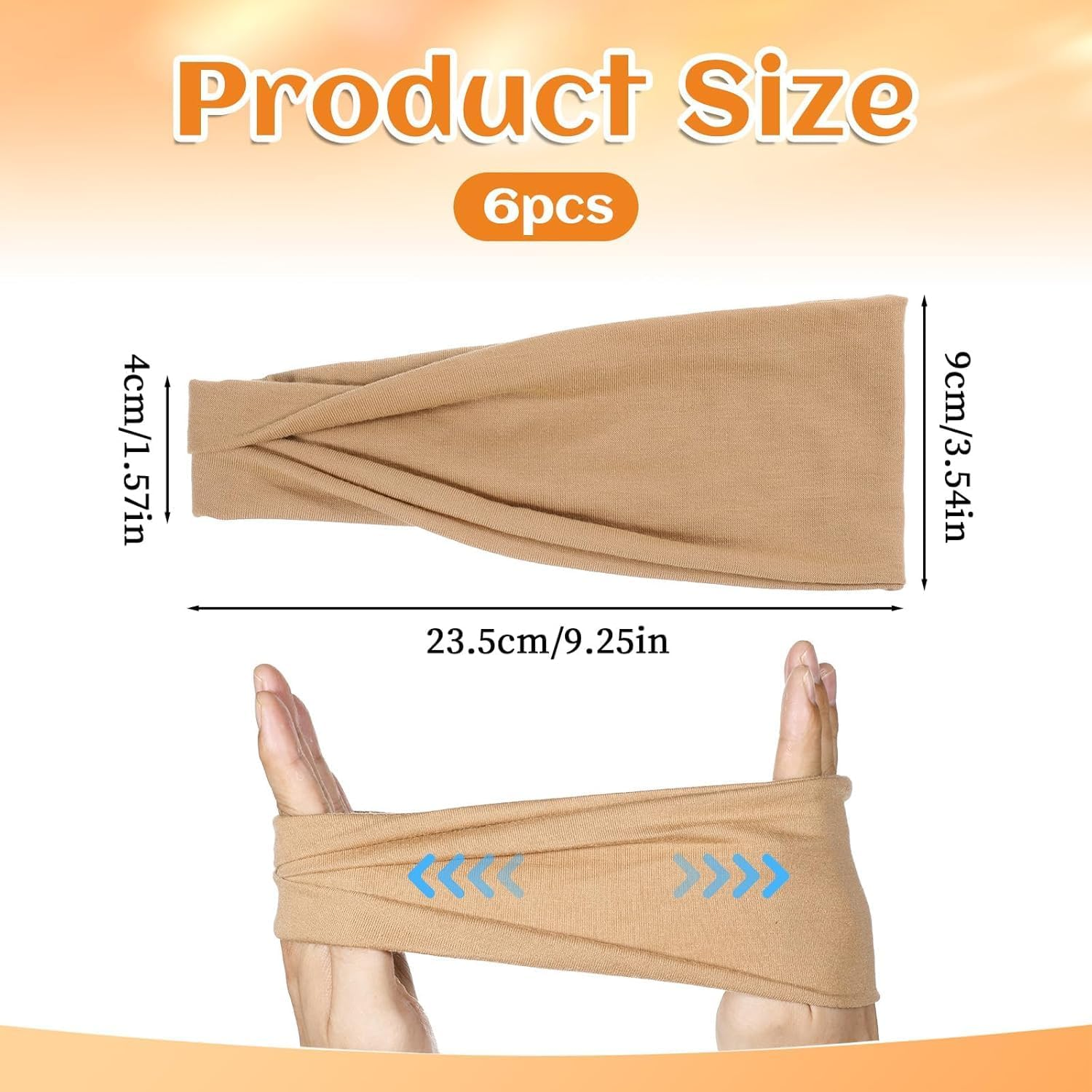 6 Pack Thick Sweat Workout Headbands for Women, Non Slip, Premium Stretchy Wide Head Bands Hair Accessories,Wear for Yoga, Fashion, Working Out, Travel or Running Neutral