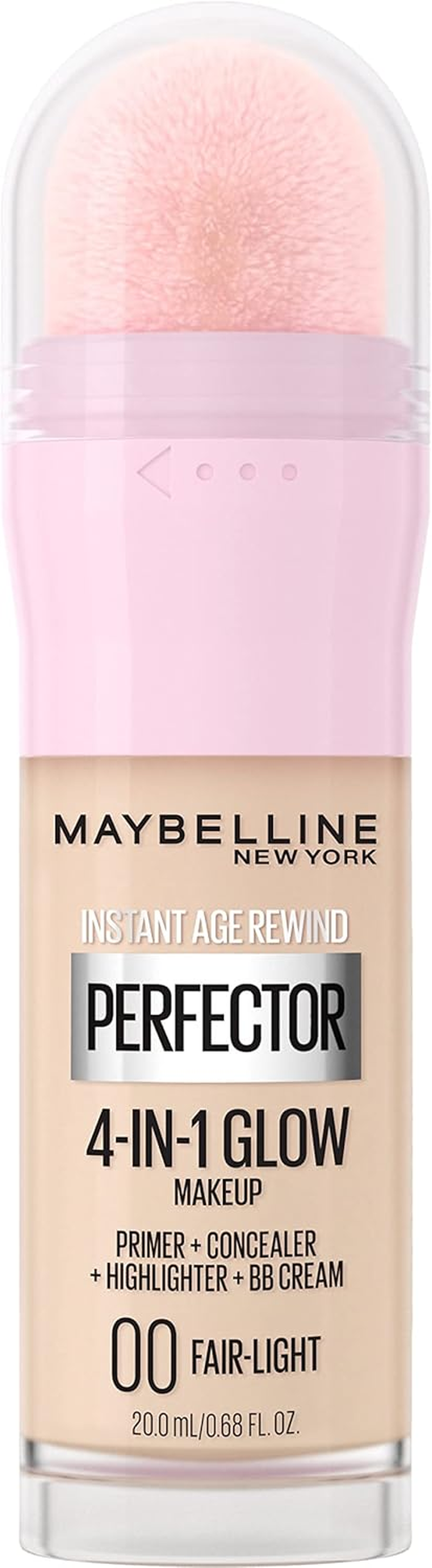 Maybelline Instant Age Rewind Instant Perfector 4-In-1 Glow Makeup - Primer, Concealer, Highlighter and BB Cream in 1, Fair/Light, 0.68 Fl Oz
