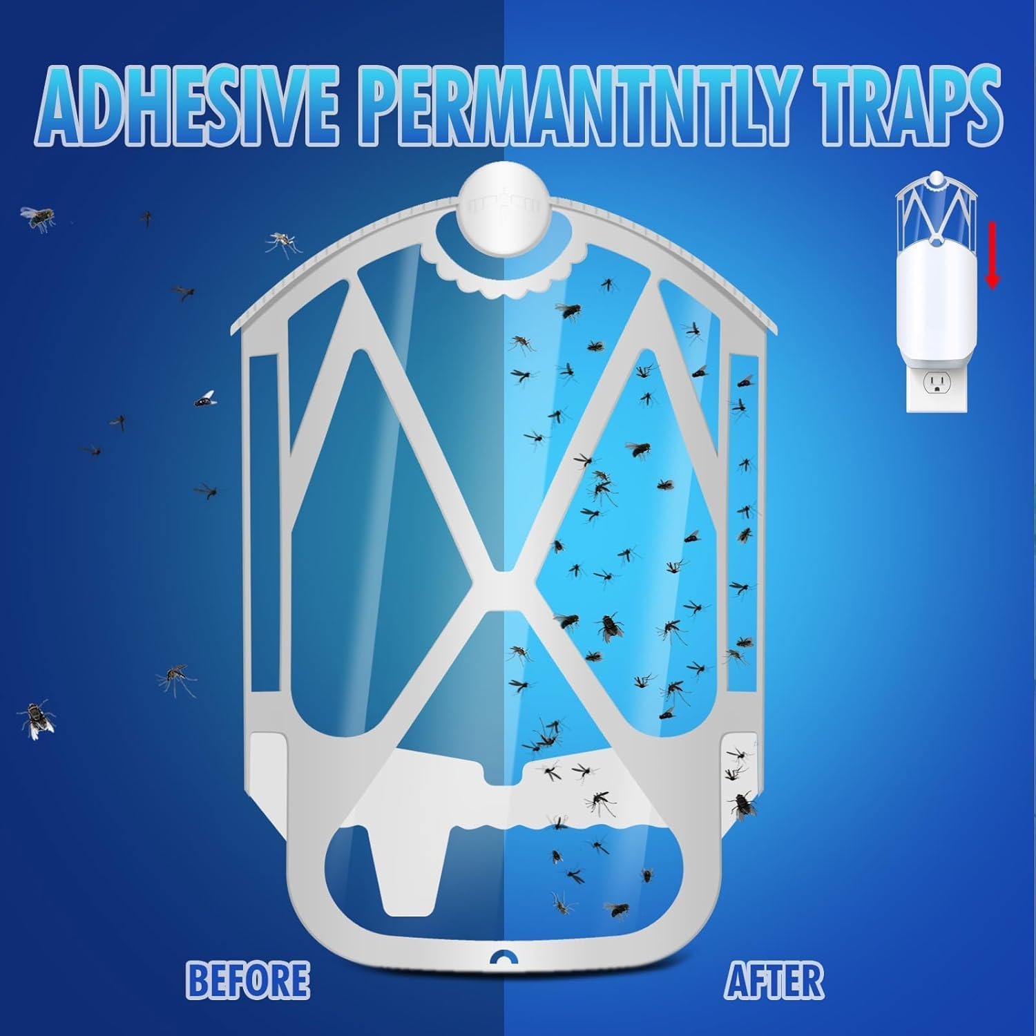 B-Qtech 4 Pack Trap Refill Replacement Compatible with ZEVO M364 and Max, Refill Cartridge Kit Compatible with Plug in Light M364 and Max image number 6