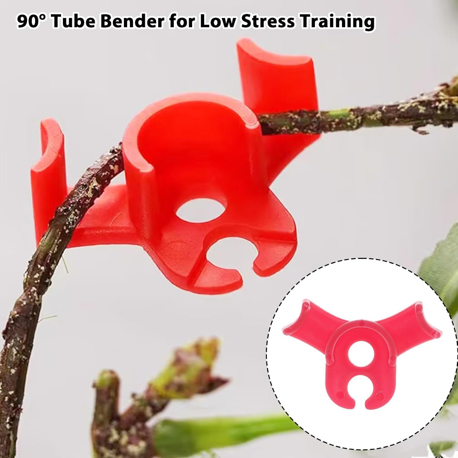 Plant Training Clips 90 Degrees Stem Trainer Clips, 40 Pieces Plants Bud Bender,Low-Stress Plants Training Clip,90&deg; Planting Stem Bender Low Stress Planting Branch Trainer Clips for Flower, Red image number 4
