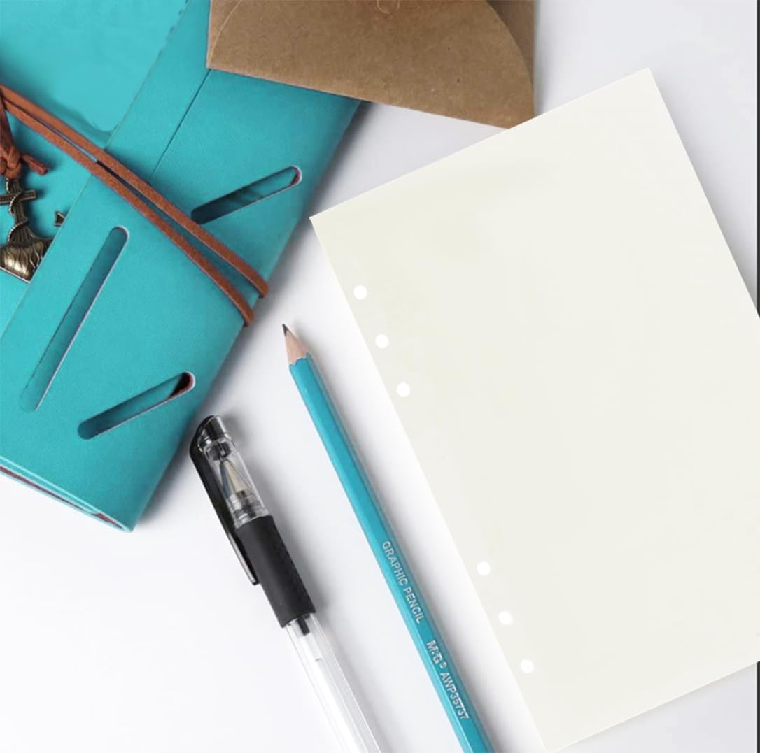 135 Sheets/270 Pages A5 Blank Paper, Betterjonny 6 Holes Refill Blank Paper 100Gsm A5 Loose Leaf Binder Paper for A5 Binder Loose Leaf Refill Planner Inserts for Binder Refillable Journals Notebooks image number 3