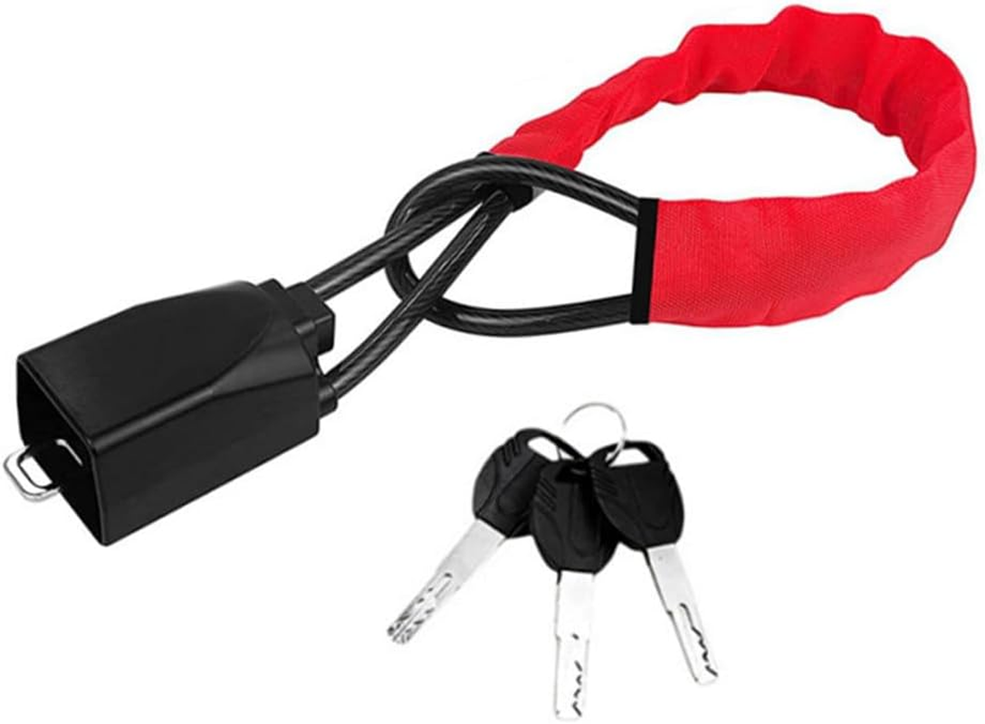 Naisfei Car Steering Wheel Lock,Universal anti Theft Car Device, Seat Belt Lock, Car Theft Prevention with 3 Keys Fit Most Vehicle, SUV, Golf Cart Security(Red) image number 1