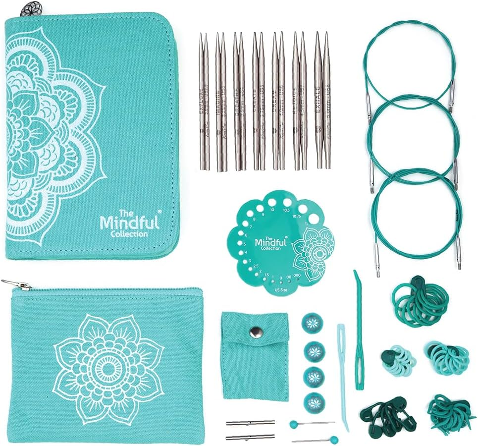 Knitpro Mindful Interchangeable Needle Set &ndash; 7 X 13Cm Circular Knitting Pin Pairs with Accessories Mindful Hope Set for Beginners, Professionals & Gift Set, Silver image number 2
