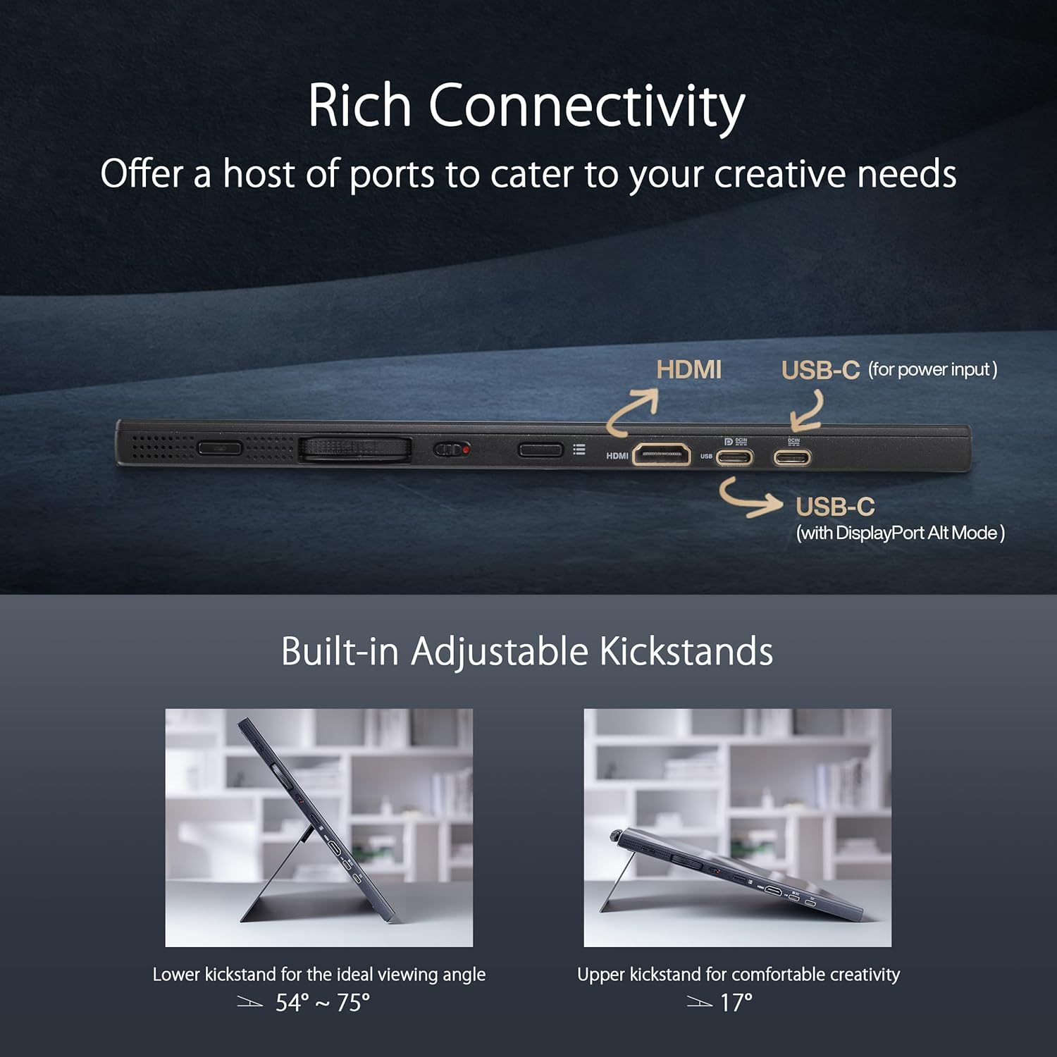 ASUS Proart PA169CDV Pen Display &ndash; 15.6", IPS, 4K UHD (3840 X 2160), WACOM EMR, 100% Srgb, Color Accuracy &Delta;E < 2, Calman Verified, PANOTNE Validated, USB-C, 10-Point Touch, ASUS Dial, Control Panel image number 4