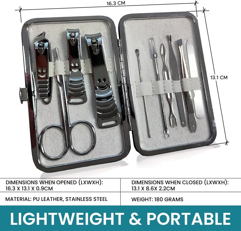 Manicure Set 10 in 1 Stainless Steel Manicure Kit Professional Pedicure Grooming Kit Portable Pedicure Kit Nail Tools & Accessories Hair Facial Care and Nail Care for Men and Women (Peonie Rose) image number 1