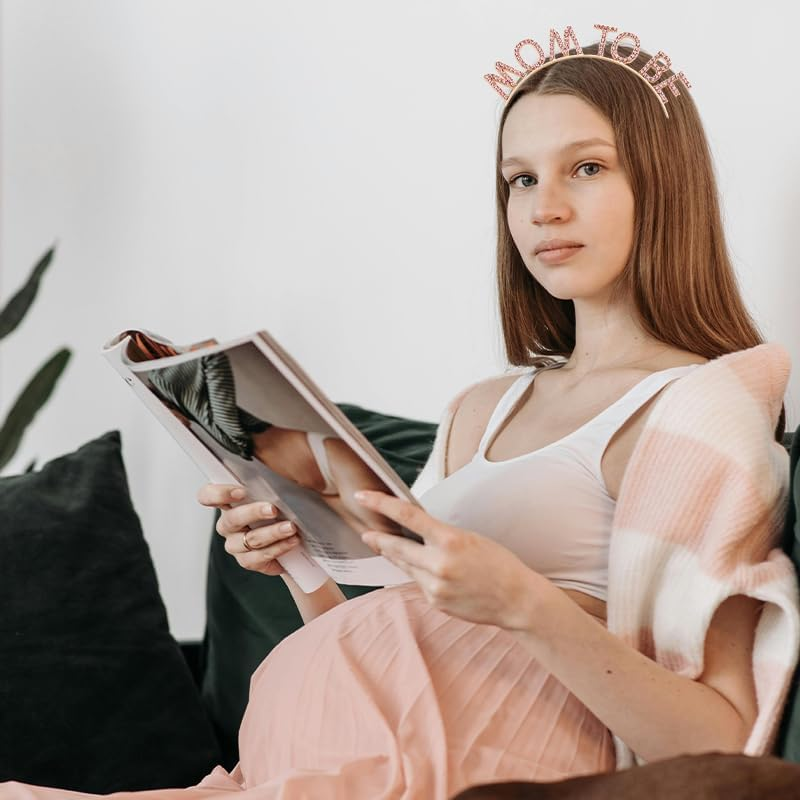 Rhinestone Headband Mom to Be Crown for Baby Shower Mommy to Be Gifts for 1St Time Mom Pregnancy Gifts for Women Mom to Be Gifts for Mothers Day Birthday Gifts for Best Friend Wife Mom to Be Crown image number 1