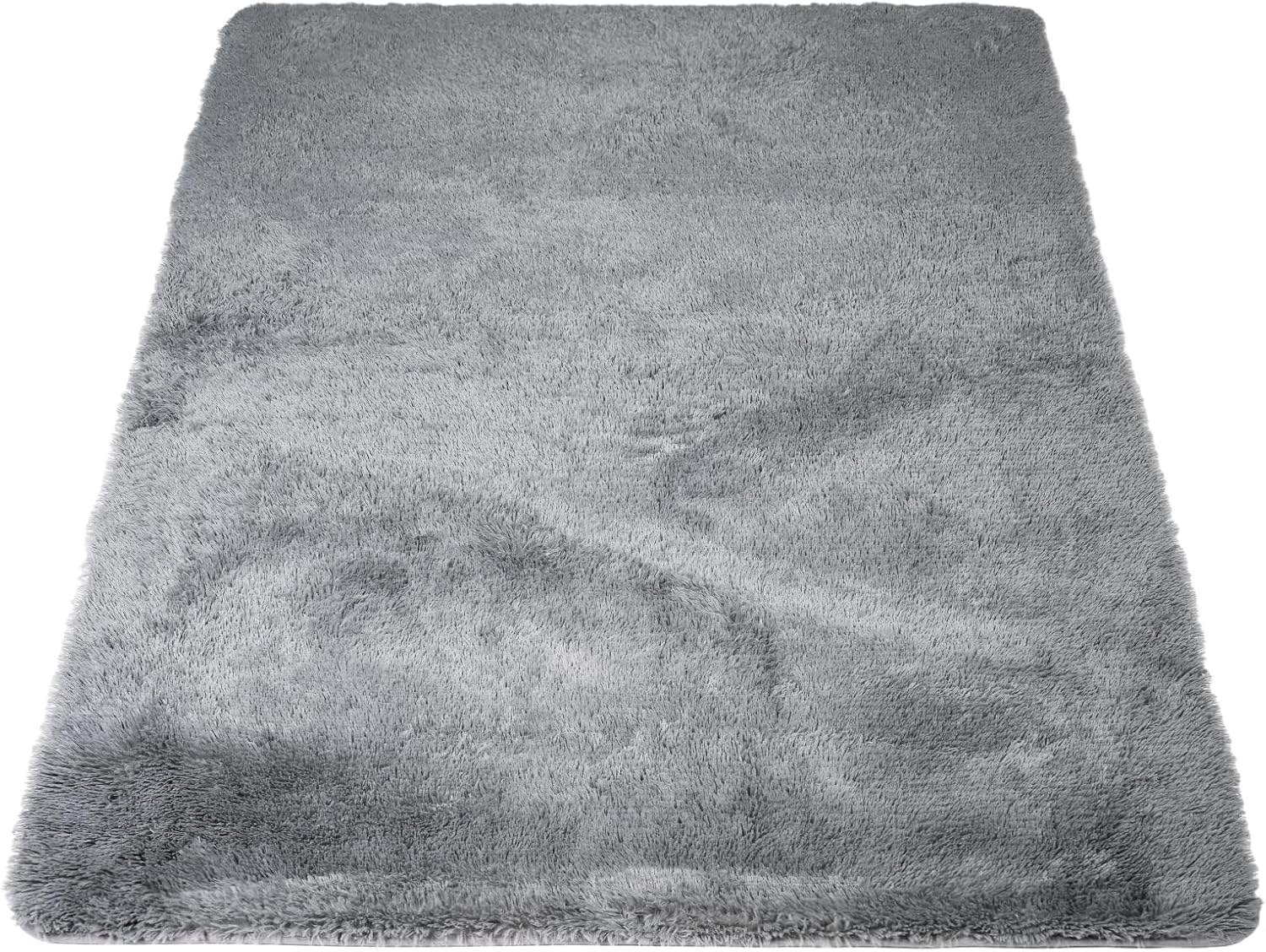 Large Fluffy Area Rugs, Soft Shaggy Rugs Carpets for Living Room Bedroom Dining, 160 X 230Cm Indoor Modern Non Slip Chair Mat Home Decor Carpet Floor Mat, Silver Grey image number 2