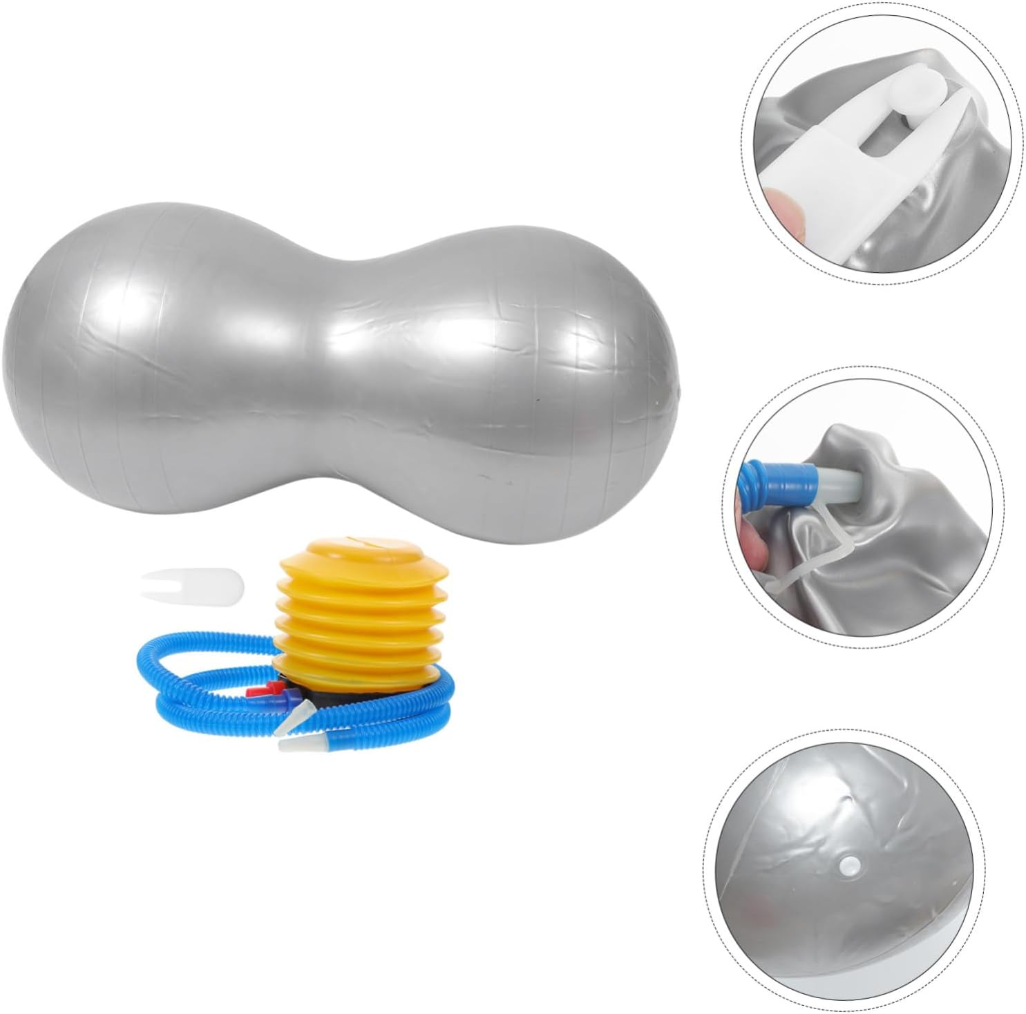 Ifundom Inflatable Peanut Yoga Ball Thickened Anti-Burst PVC Exercise Ball for Fitness Therapy Balance Stability Trainer Home Gym Workout with Inflator Pump image number 4