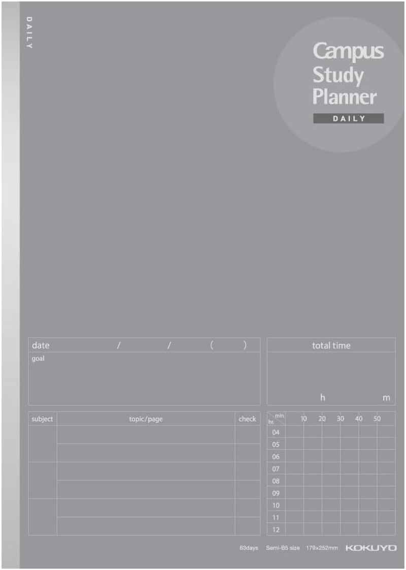 Kokuyo Campus Study Planner Daily (A5, Mint Green)