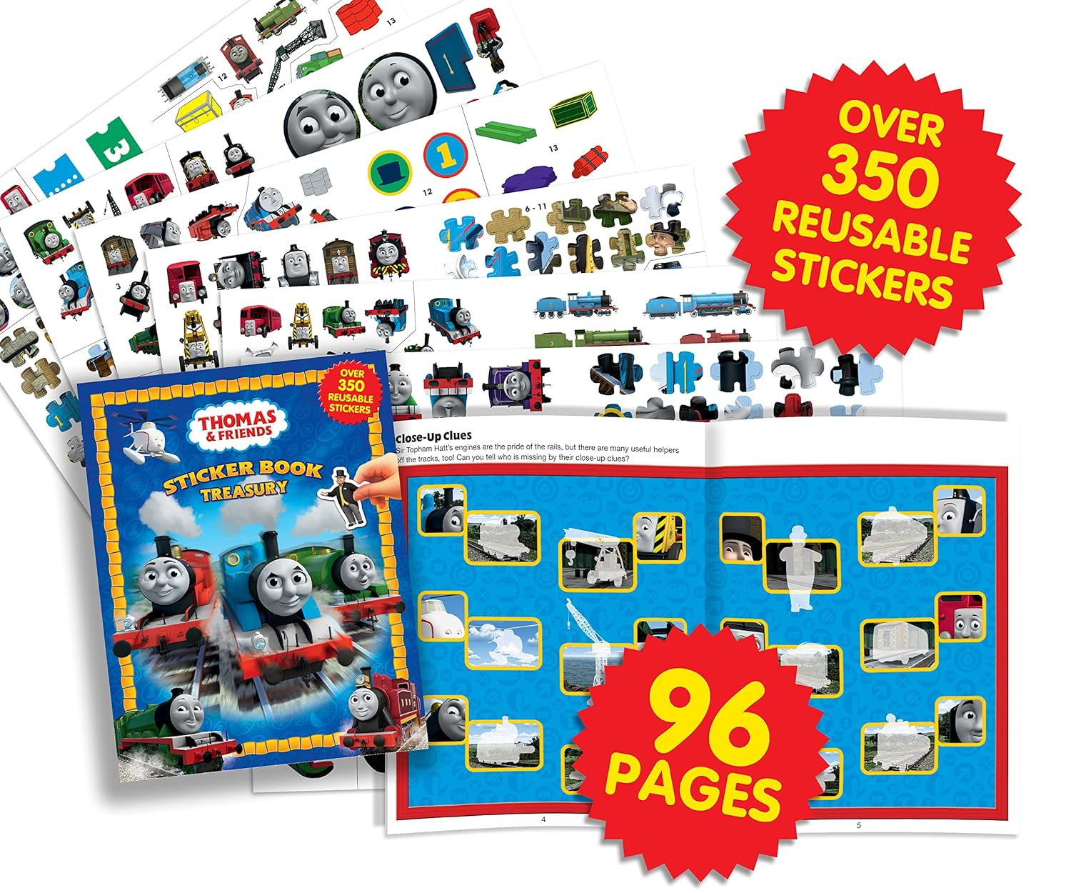 The Brand Licensing Group Official Thomas & Friends Sticker Book Treasury, 96-Page Activity Book with 350+ Reusable Stickers for Train-Themed Fun: over 350 Reusable Stickers image number 6