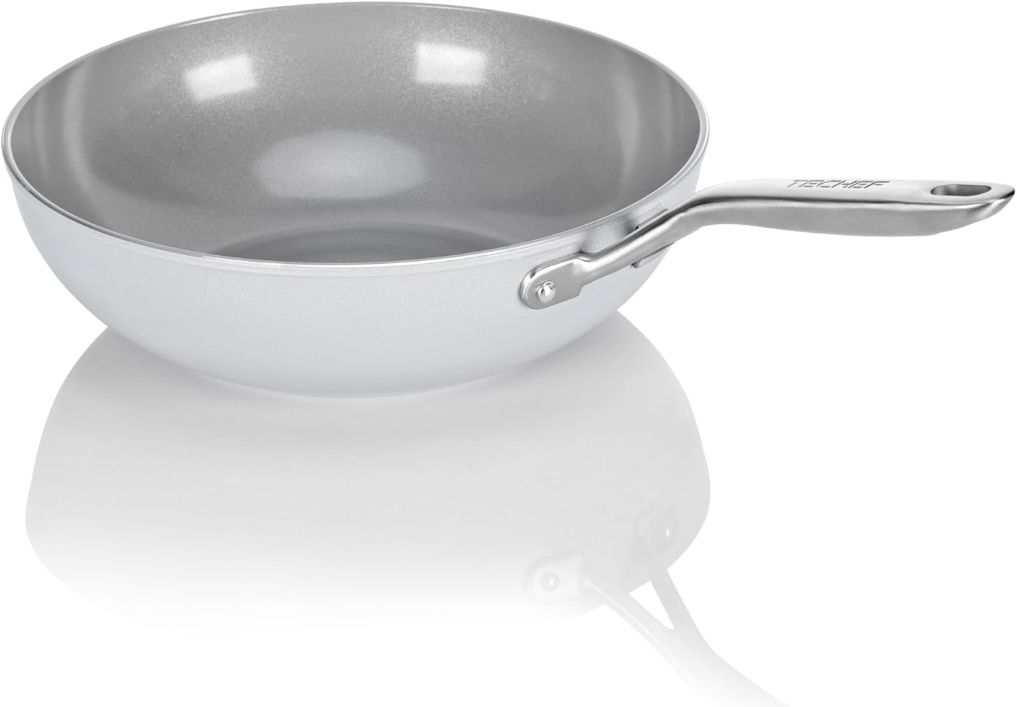 TECHEF Ceraterra 12 Ceramic Nonstick Wok/Stir-Fry Pan, (PTFE and Pfoa Free Ceramic Exterior & Interior), Made in Korea (12-In) image number 2