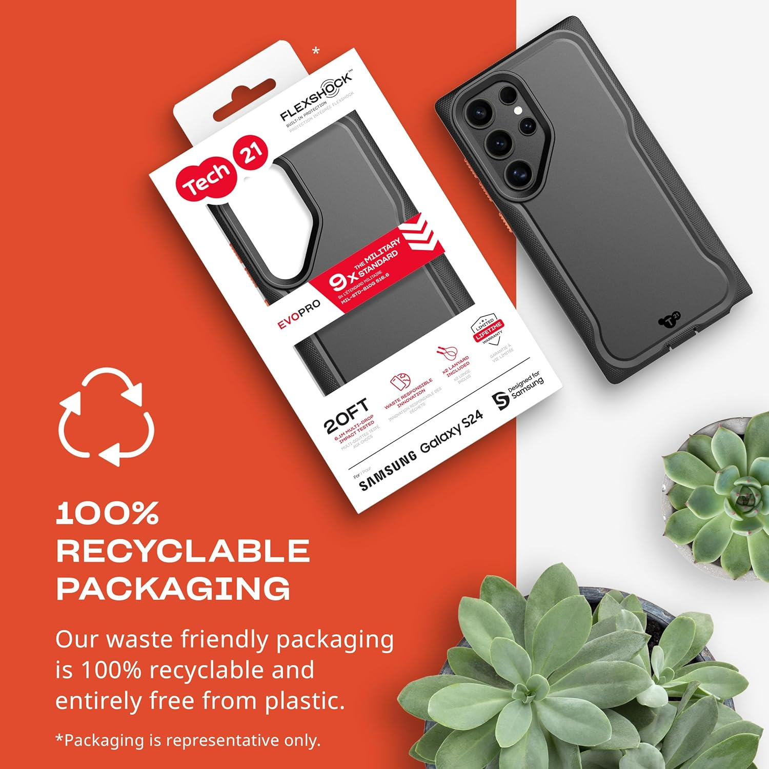 Tech21 Evo Pro Case for Samsung Galaxy S24 Ultra - Impact Protection Case with 9X Military Standard Rating - Black image number 5