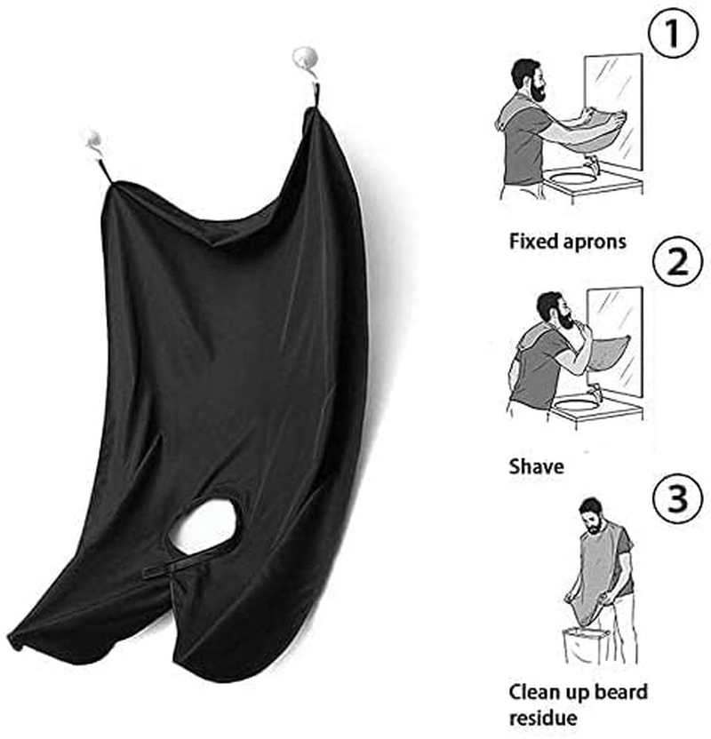 Emapoy Beard Bib Beard Apron, Beard Hair Catcher, Waterproof Beard Cape Grooming Cloth with Suction Cups, for Father'S Day Men Him Boyfriend image number 5
