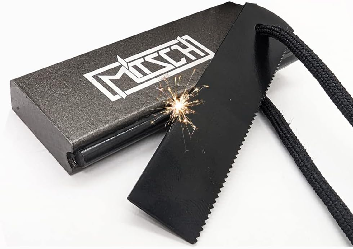 Flint Fire Steel Magnesium Flint Outdoor Bushcraft Survival Equipment Magnesium Block Fire Starter Hiking Camping Campfire Food Cooking Fire Steel Outdoor Army